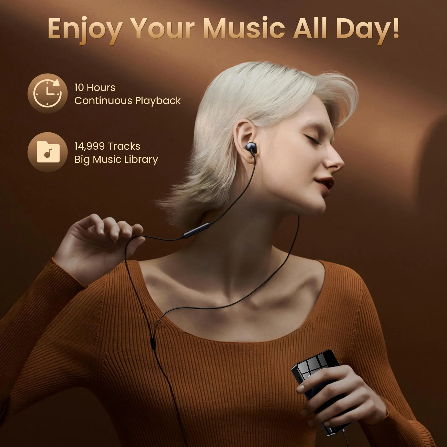 HIFI WALKER H2 Odtwarzacz MP3 z Bluetooth, DSD DAC, odtwarzacz Hi-Res FLAC, bezstratny odtwarzacz muzyczny, przenośny odtwarzacz audio z 64GB pamięcią, rozszerzalną do 256 GB