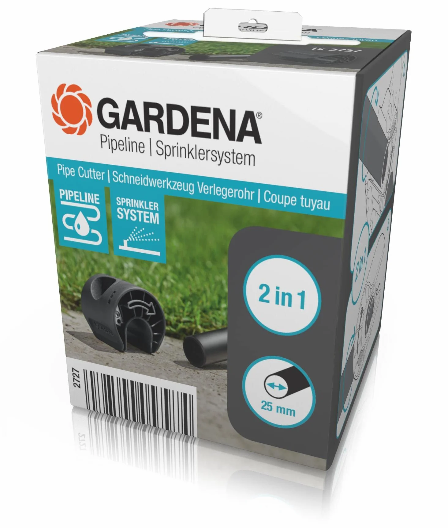 Gardena narzędzie do cięcia rur instalacyjnych 25 mm: Obcinak do rur do obróbki rur instalacyjnych 25 mm, do 1000 czystych cięć (2727-20)