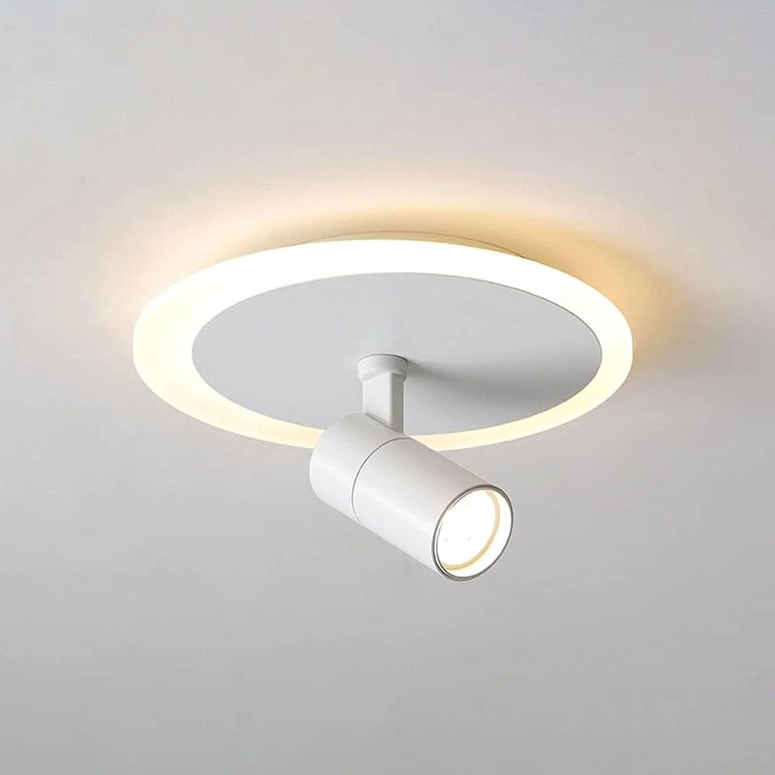Biała lampa punktowa LED regulowana lampa sufitowa nowoczesna okrągła lampa kierunkowa salon przedpokój biały 1