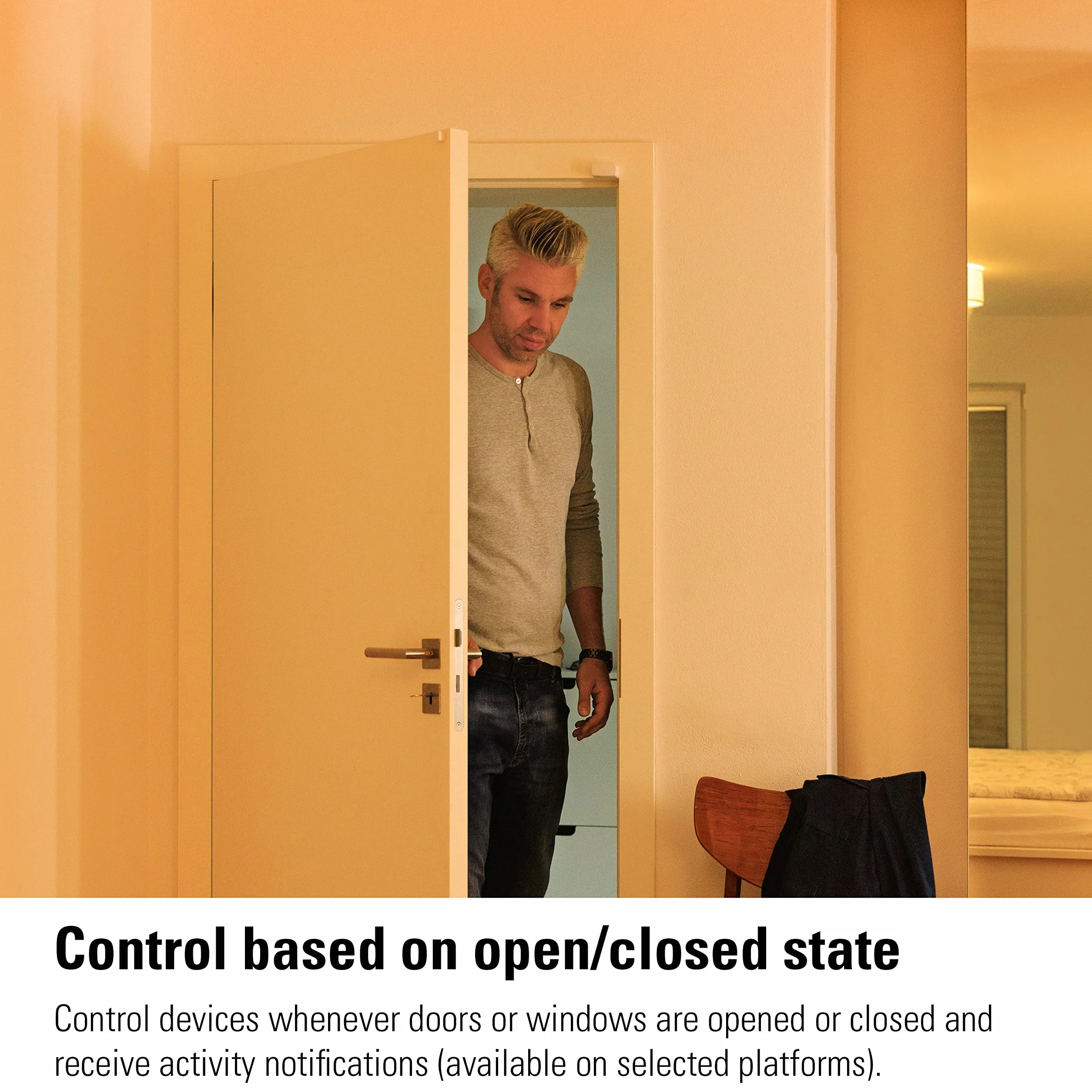 Eve Door & Window - inteligentny czujnik kontaktowy, bezpieczeństwo domu, gotowy na przyszłość z Matter i Thread, kompatybilny z Apple HomeKit, Alexa, Google Home, SmartThings