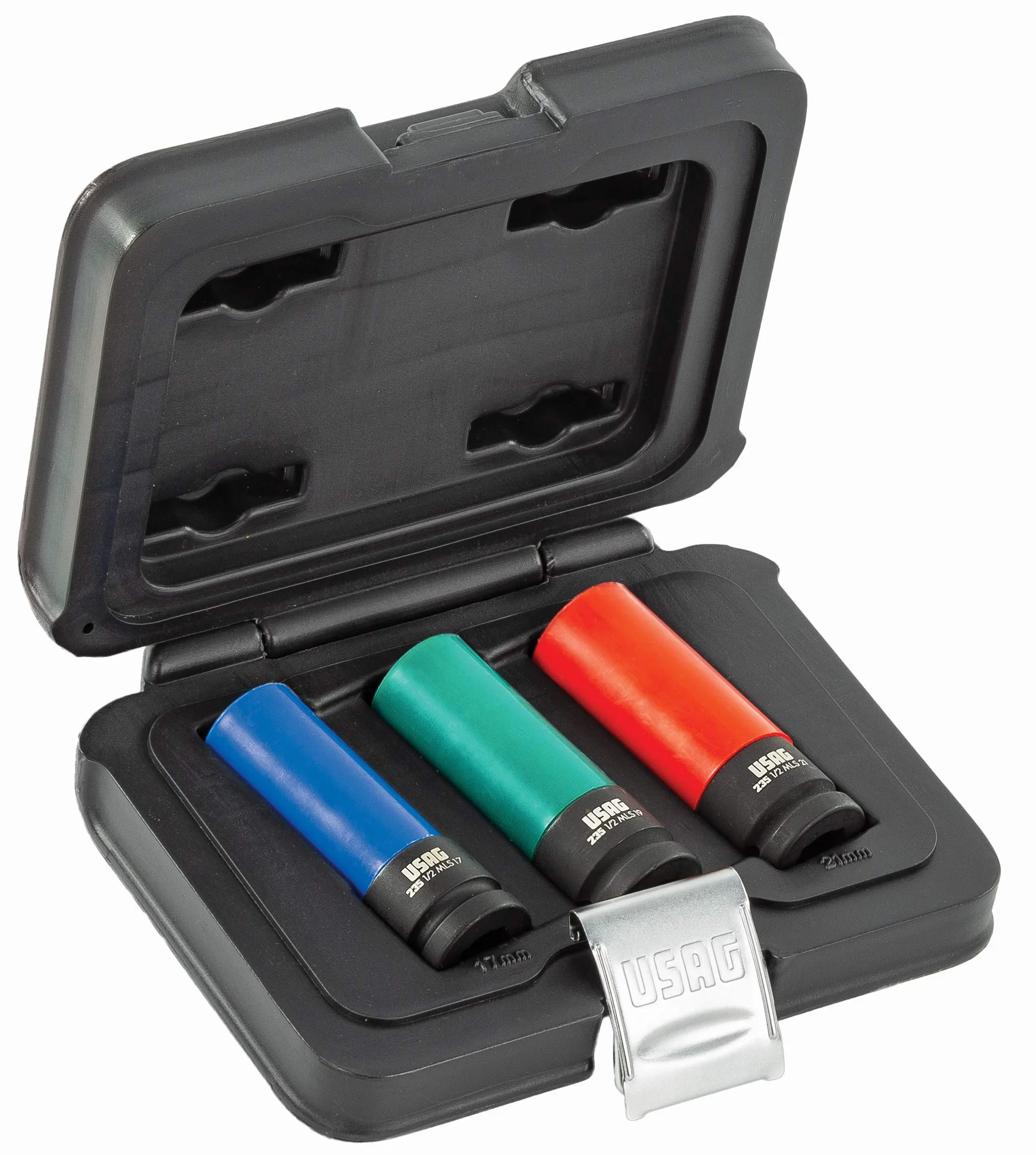 USAG U02700106 zestaw nasadek sześciokątnych z powłoką teflonową do felg aluminiowych, szary