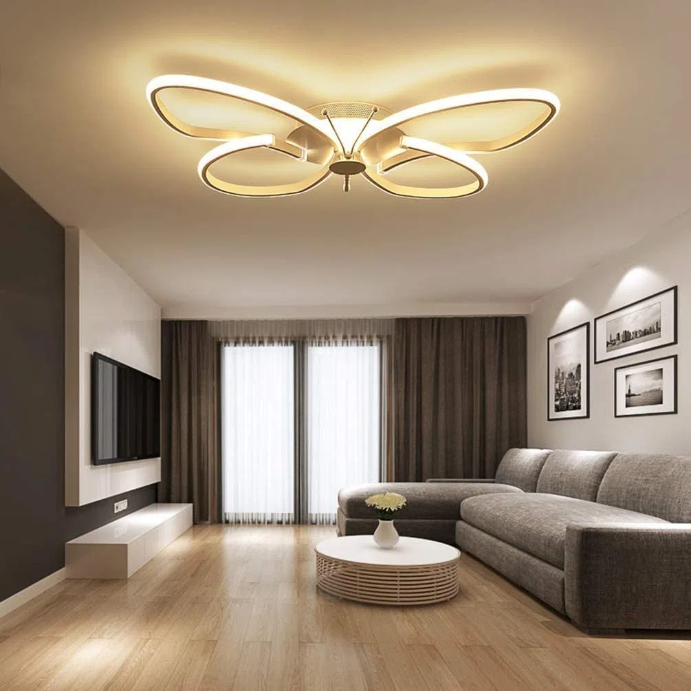 Nowoczesna lampa LED z aluminium zdalnego sterowania akrylowym motylem lampa do sypialni