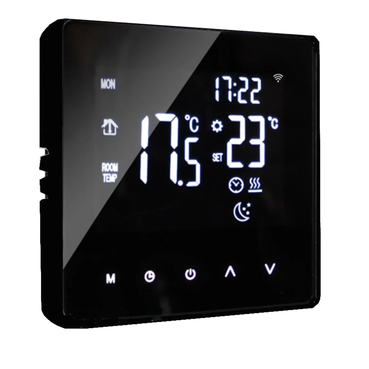 Programowalny cyfrowy termoregulator z ekranem dotykowym termostat pokojowy ogrzewanie podłogowe do ciepłego regulatora temperatury łAtwy W UżYciu(Black WiFi Edition)