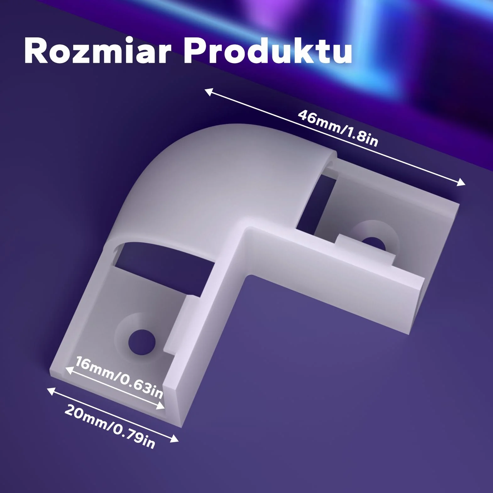 HOMMAND Złącze narożne 90 stopni, 10 szt., złącza narożne do profili LED, 90 stopni złącza kątowe LED do profilu aluminiowego LED w kształcie litery V, śruby w zestawie