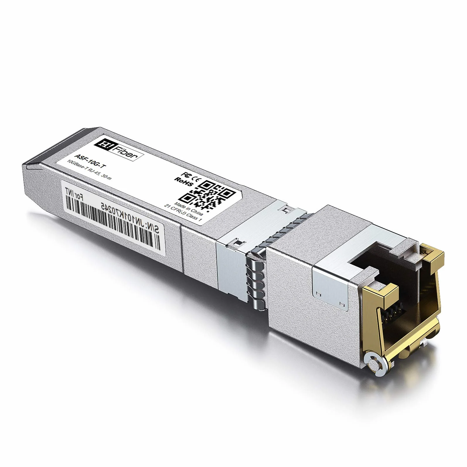 Moduł HiFiber 10Gb SFP+ do RJ45, 10Gbase-T Ethernet SFP+ Copper Transceiver, do Dell GP-10GSFP-T, MikroTik, Ubiquiti, Unifi, Netgear, QNAP, D-Link, itp., Cat6a/Cat7, 30m (98ft)