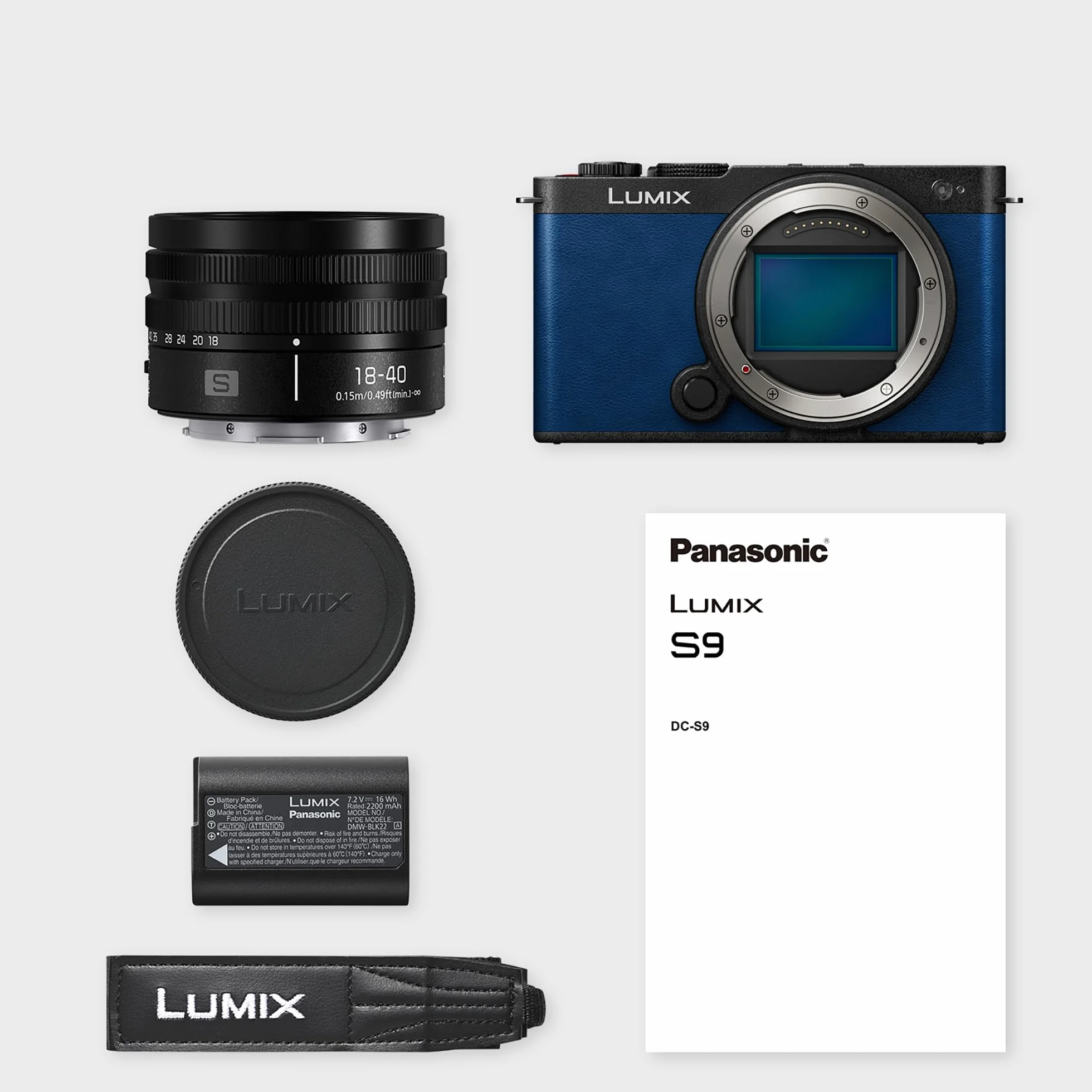 Panasonic Lumix DC-S9NE-A Pełnoklatkowy Bezlusterkowy Aparat 24.2MP 6K/4K Video z Obiektywem S-R1840E 18-40mm Niebieski