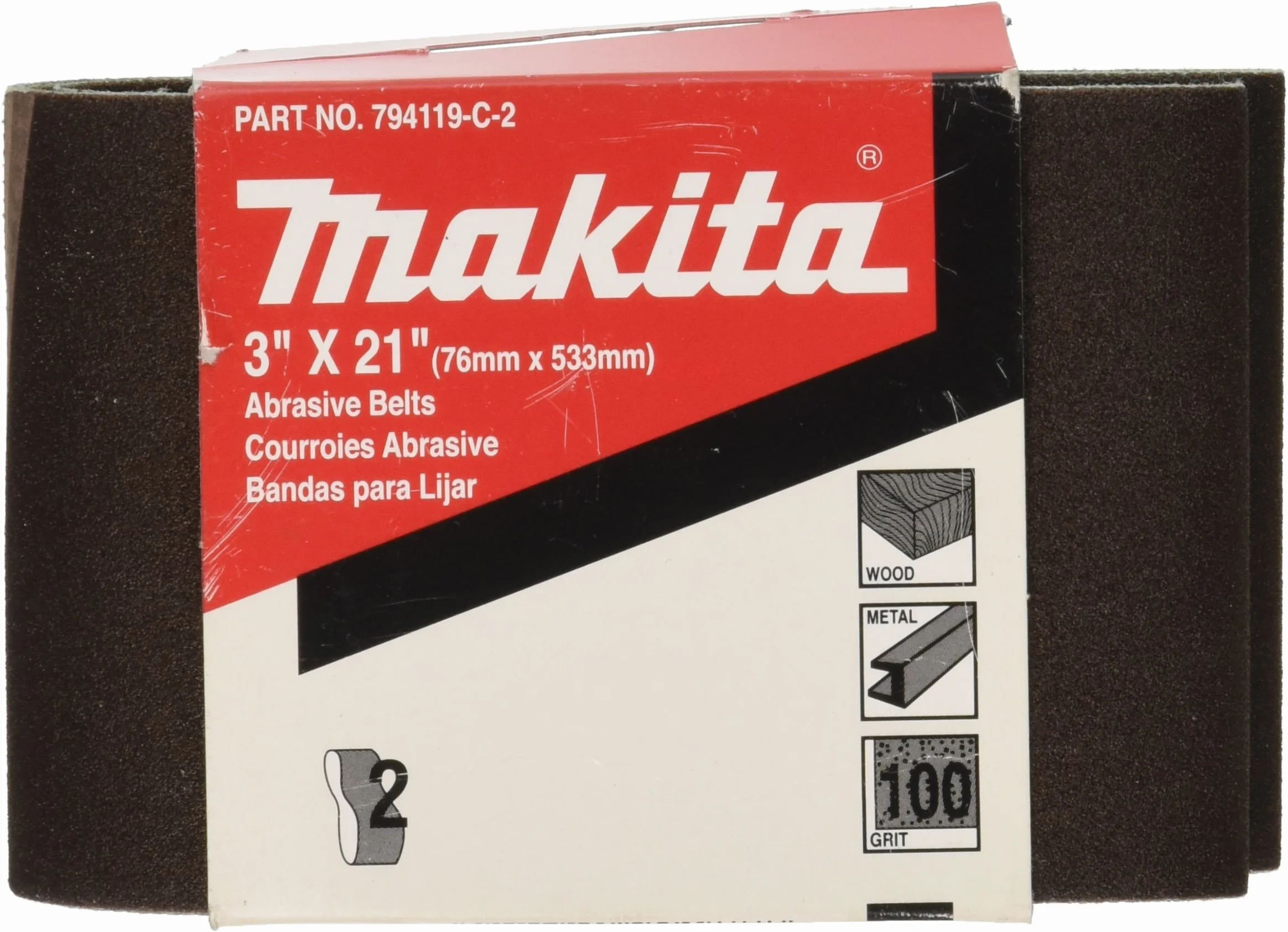 Makita 742310-6 3-calowy x 51 cm ścierny pas szlifierski, ziarnistość 120 (10/szt.)
