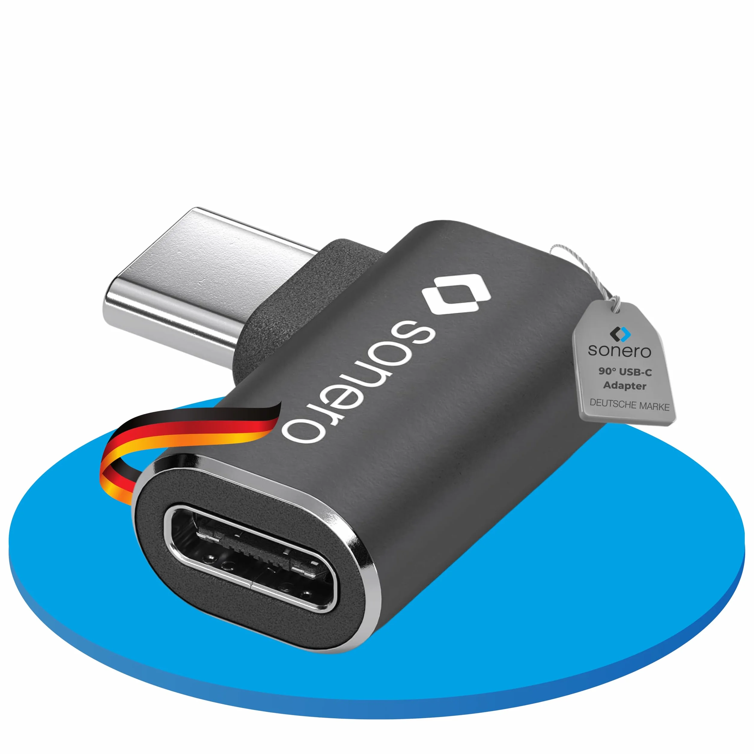 Sonero Adapter USB-C 90° 40 Gbps 240 W 8K60Hz Aluminiowa Obudowa Czarna