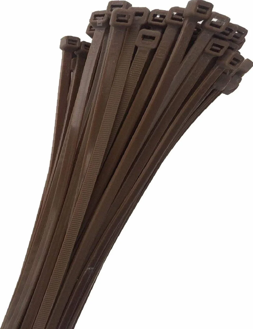 Brązowe opaski kablowe nylonowe 100 mm x 2,5 mm, mały rozmiar, 50 sztuk, wytrzymałość 8,2 kg