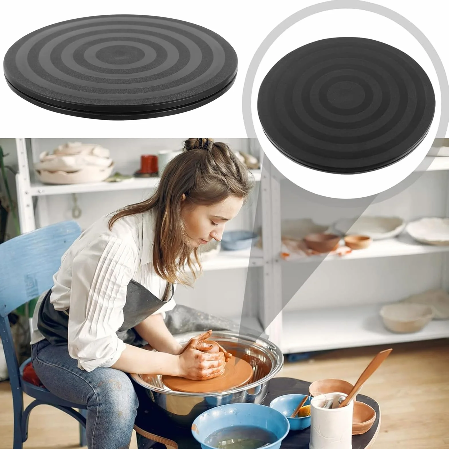 Płaskie talerze obrotowe 20 cm 20 kg z łożyskami kulkowymi 2 szt