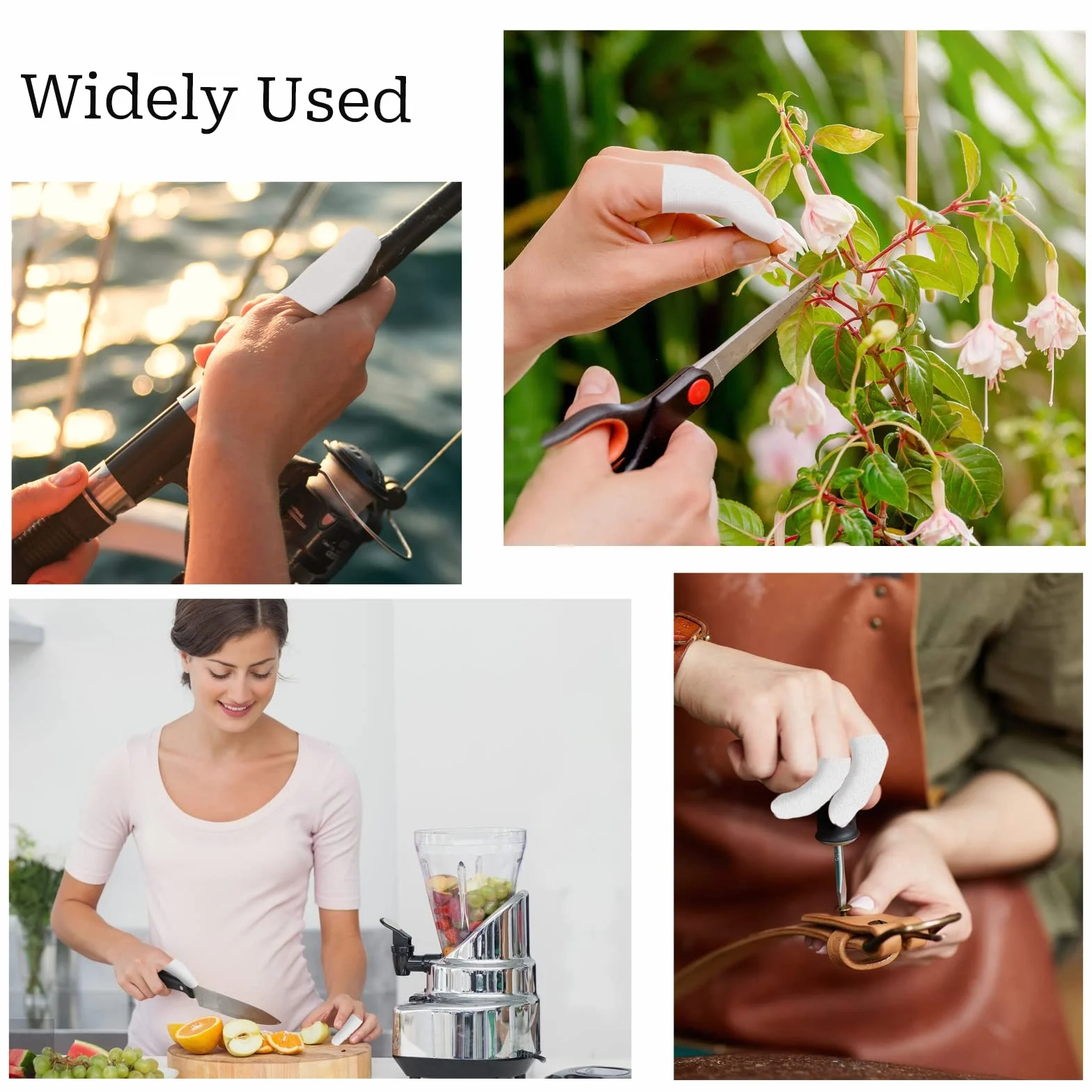 100 sztuk ochraniaczy na palce Cotton Finger Cots z bawełny, regulowane ochraniacze na palce Anti Scratch, nakładki na palce, wygodne i oddychające, pochłaniają pot (White)