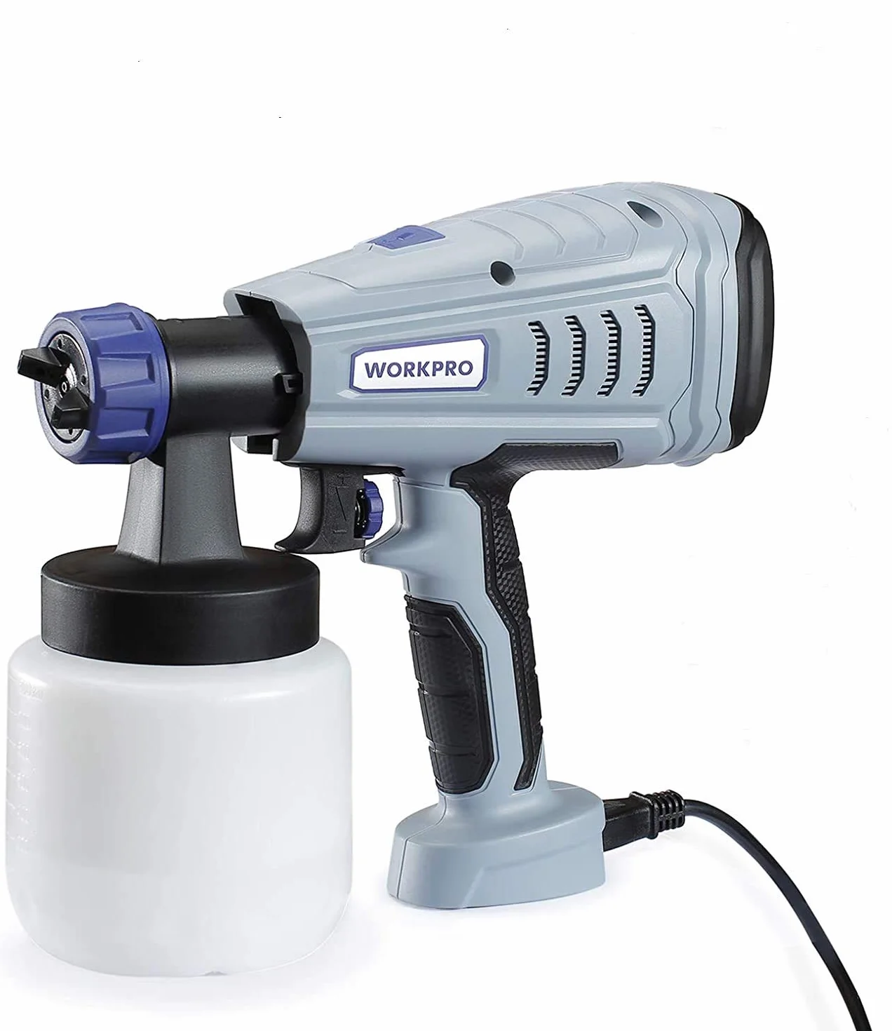 WORKPRO System Natryskowy 1200 ml/min, Elektryczny Pistolet HVLP 550 W 840 ml, Ze Zdejmowanym 3 Wzorami Natrysku, Do Lakieru/Farby Ściennej