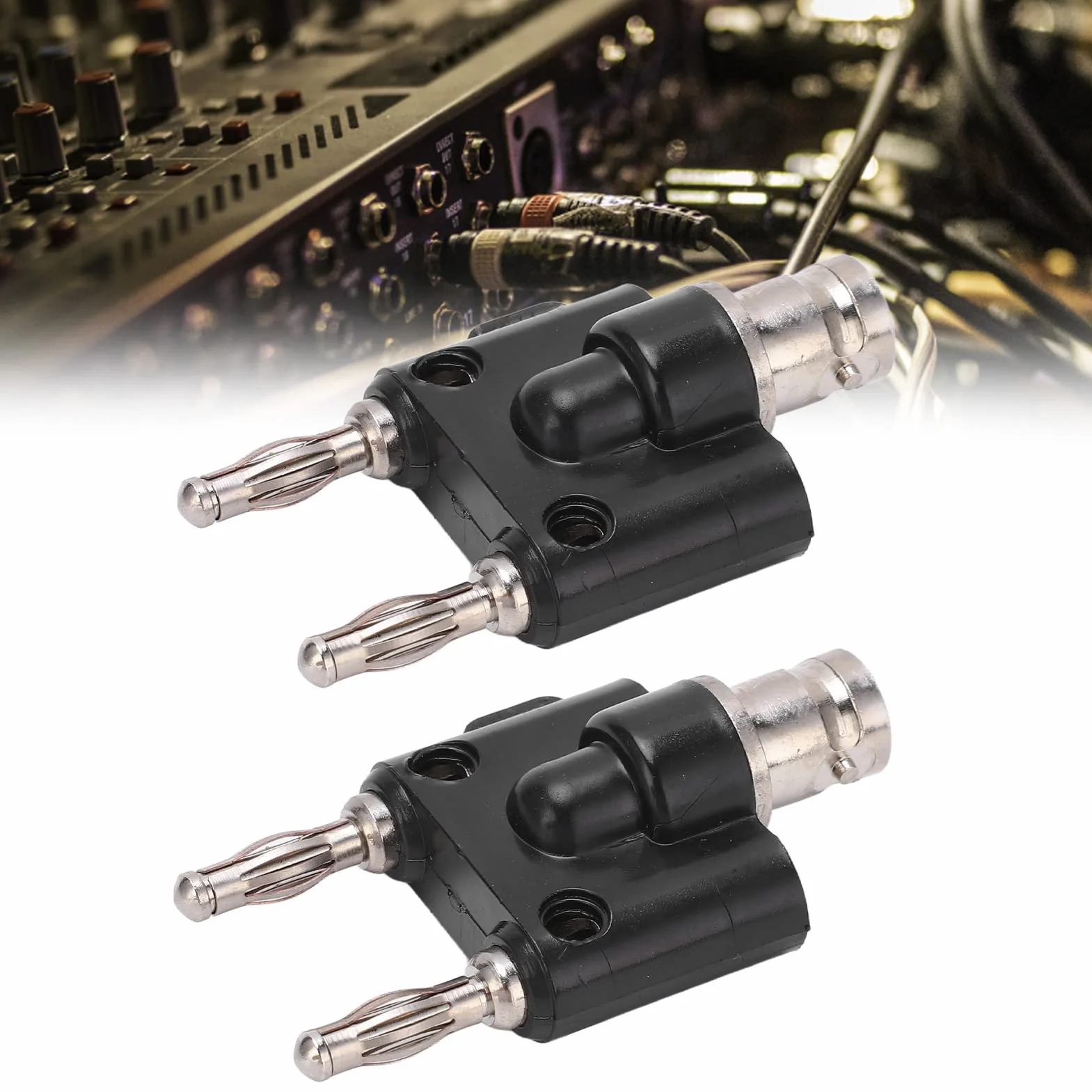 Adapter Bananowy BNC żeński 4mm na Dwurzędowy Wtyk Bananowy do Sygnałów Audio i Wideo