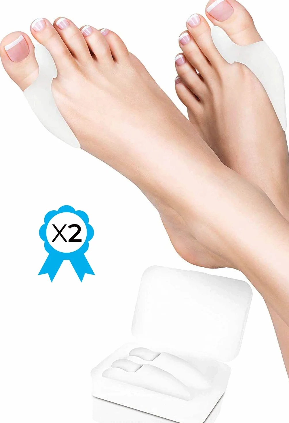 2 x korektor silikonowy | para - Candore - przeciwbólowa, cebula Atelle Hallux Valgus, prostownik palców