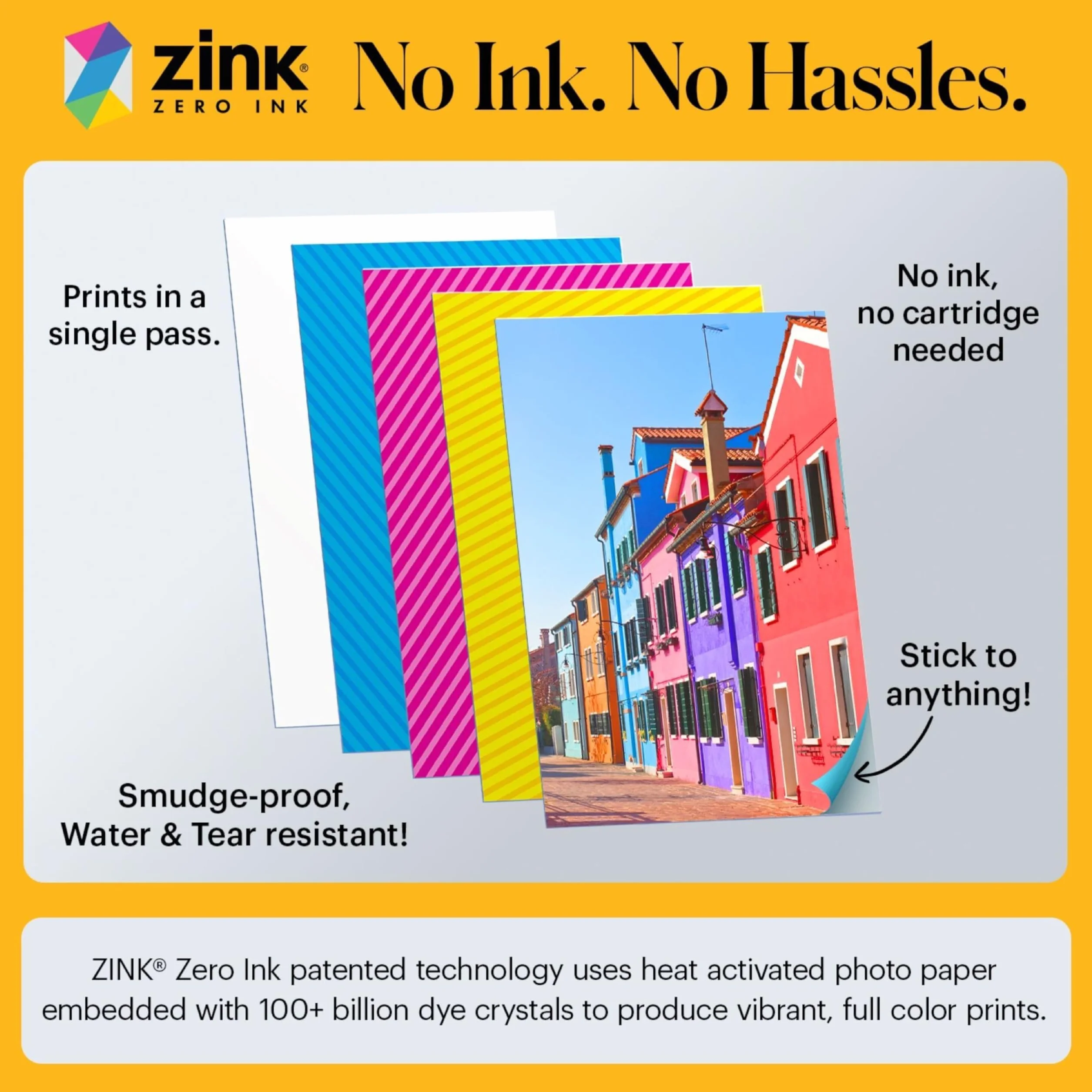 KODAK Printomatic Pełnokolorowa natychmiastowa drukarka cyfrowa Żółta Zestaw 75 arkuszy
