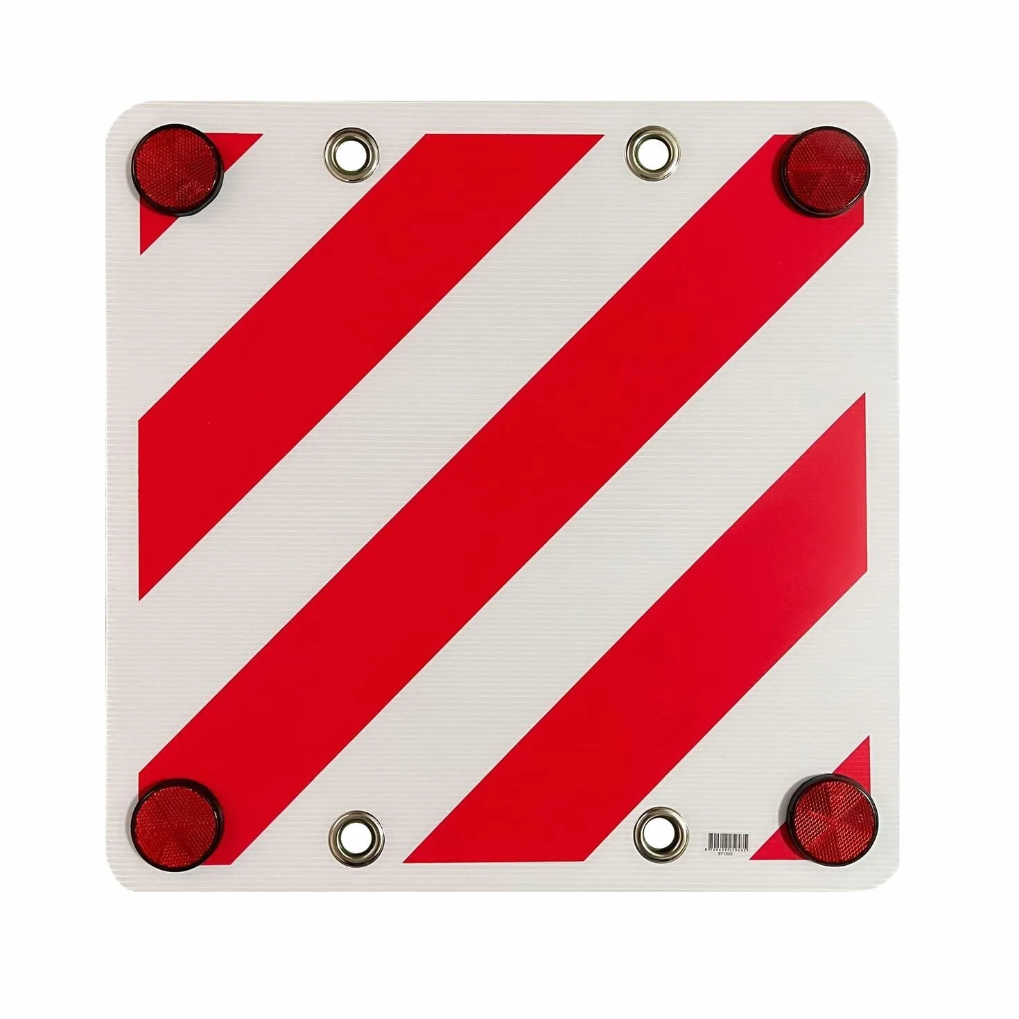 PubbliCentro tablica ostrzegawcza z odblaskami i oczkami 50 x 50 cm czerwono-biała