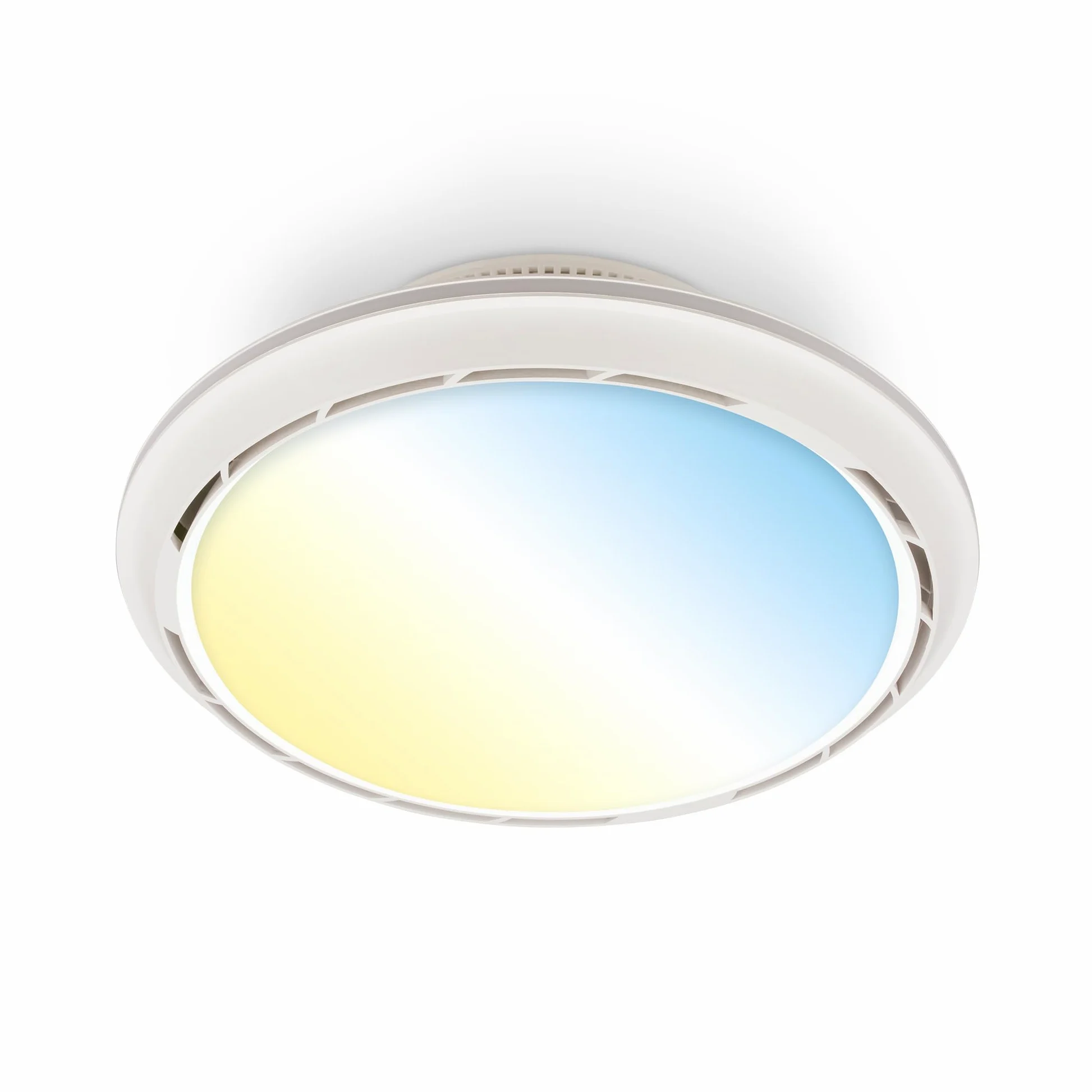 BRILONER - Wentylator sufitowy LED z oświetleniem i pilotem, sześć prędkości pracy, regulowane CCT od ciepłej do dziennej bieli, ściemnialna lampa sufitowa z wentylatorem, 44 x 17,5 cm, biały