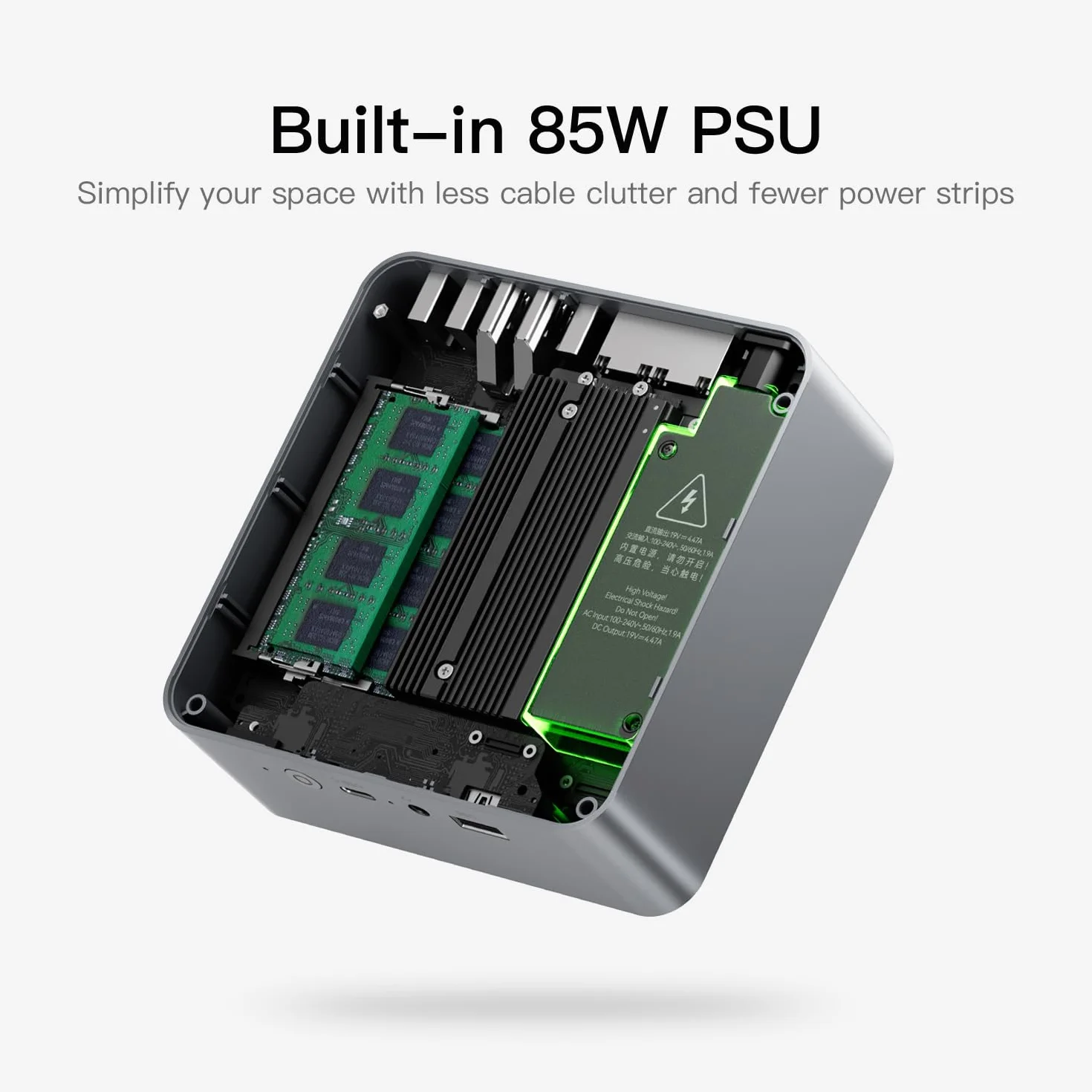 Beelink EQR5 Mini PC, AMD Ryzen 5 5500U (6C/12T) up to 4.0 GHz, Mini Computer 16 GB DDR4 RAM 480 GB NVME SSD, 4K Dual Display, Dual HDMI, Dual 1000M LAN, Mini Gaming PC Win11 WiFi6 BT5.2