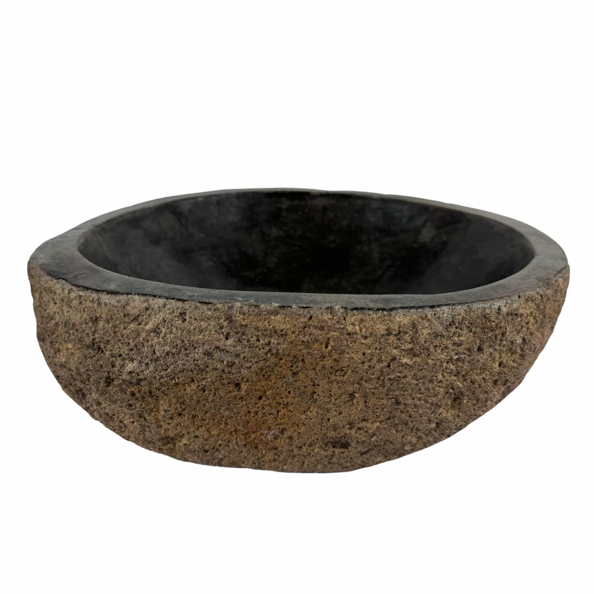 Umywalka owalna (30-35) x (25-30) cm kamień rzeczny - kamień naturalny rdzawy kolor - umywalka do łazienki - zlew - miska do mycia - unikalny kształt i kolor!