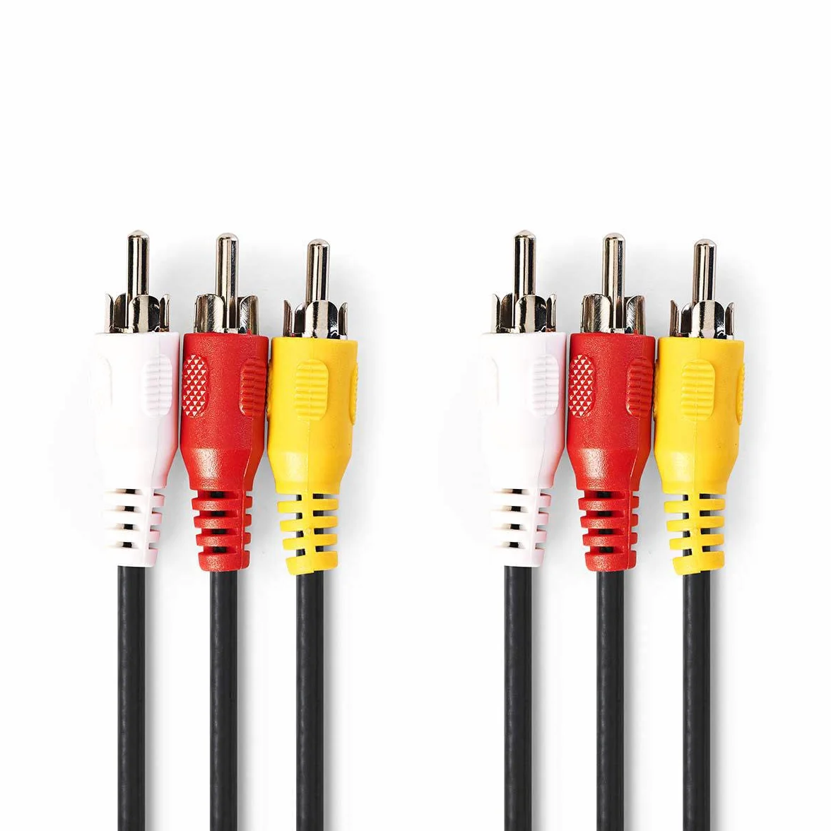 Kompozytowy kabel stereo audio-wideo 3 x RCA Phono męski na męski 1,5m czerwone białe żółte wtyczki
