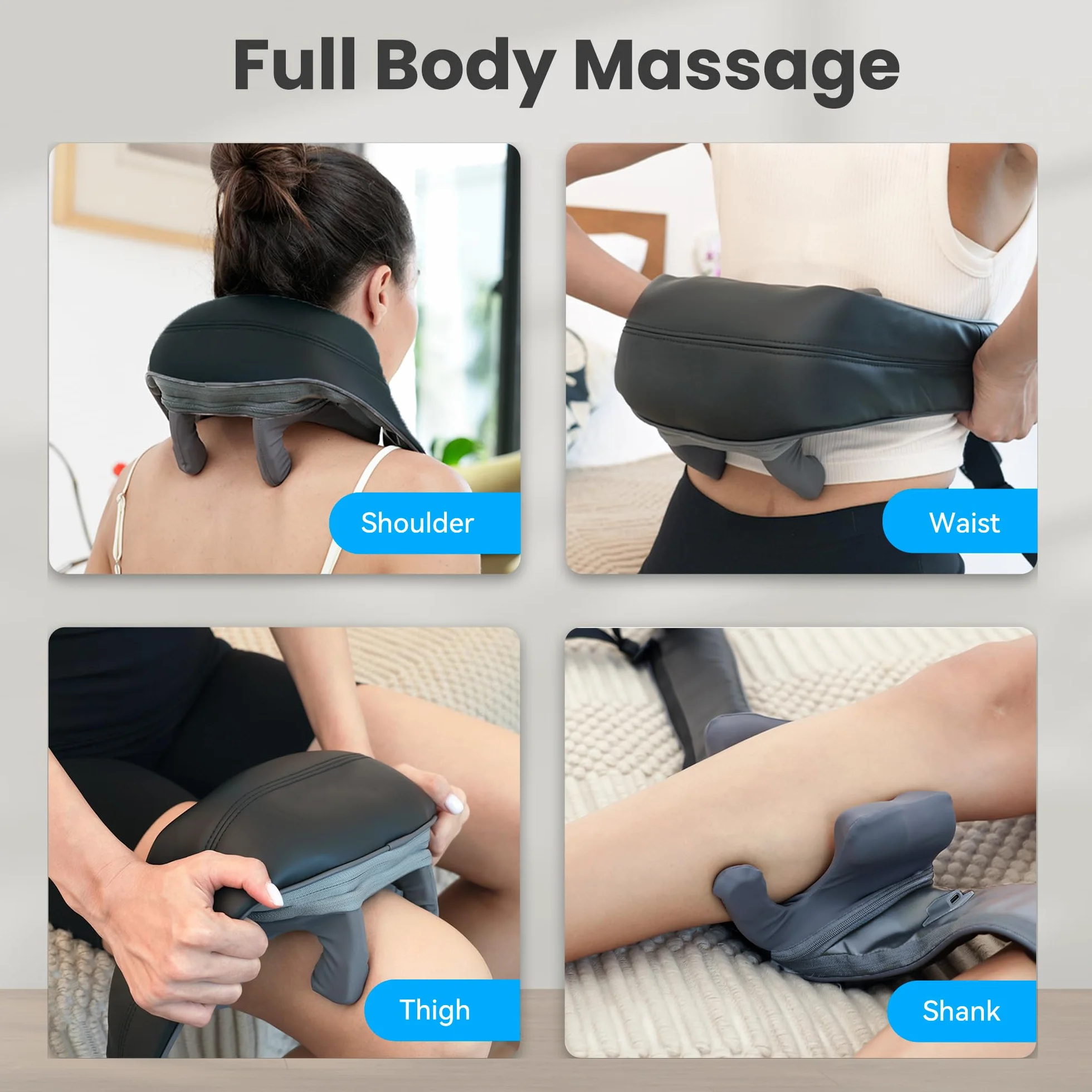 COMFIER Shiatsu urządzenie do masażu karku z ciepłem, bezprzewodowe urządzenie do masażu głębokiego ugniatania 4D, łagodzące kark, ramiona i plecy, prezent dla mężczyzn i kobiet