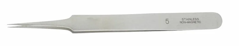 BRUCELLES - PRECYZYJNE Zacisk - Narzędzia zegarowe - Końcówka w kształcie 5 - Stal antymagnetyczna, długość 120mm.