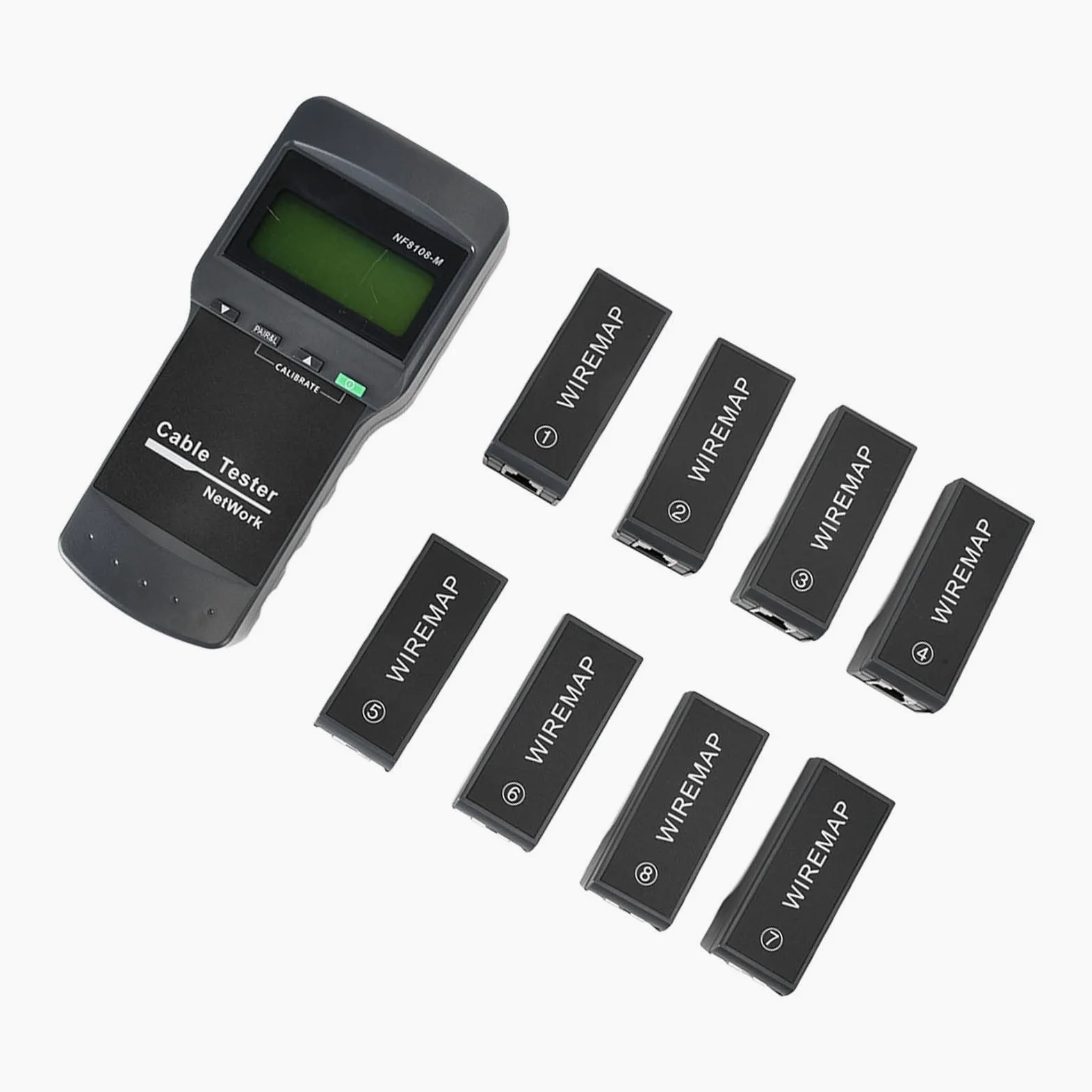Tester Kabli Sieciowych Wyświetlacz LCD Kompaktowy Tester Długości Kabli dla Profesjonalistów Zajmujących się siecią 8 Jednostek Zdalnych