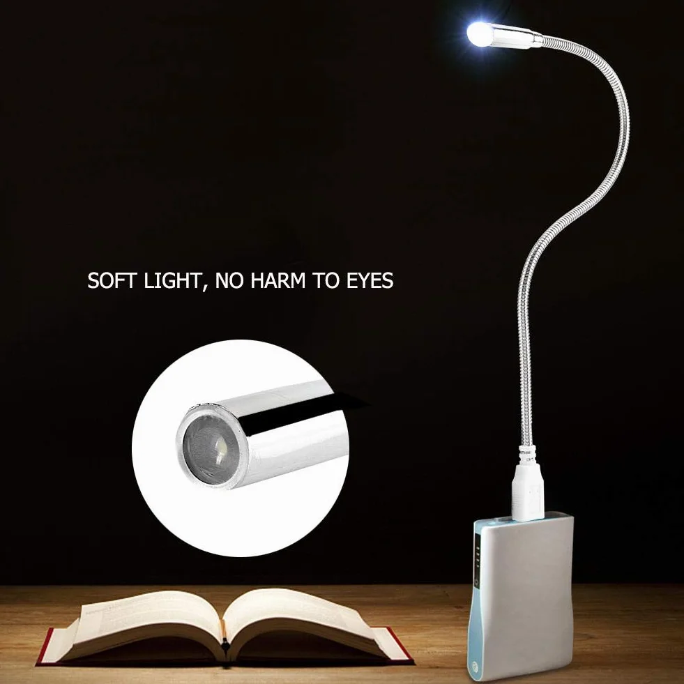 Lampka USB typu łabędzia szyja LED do czytania, elastyczna mini lampka nocna do komputera