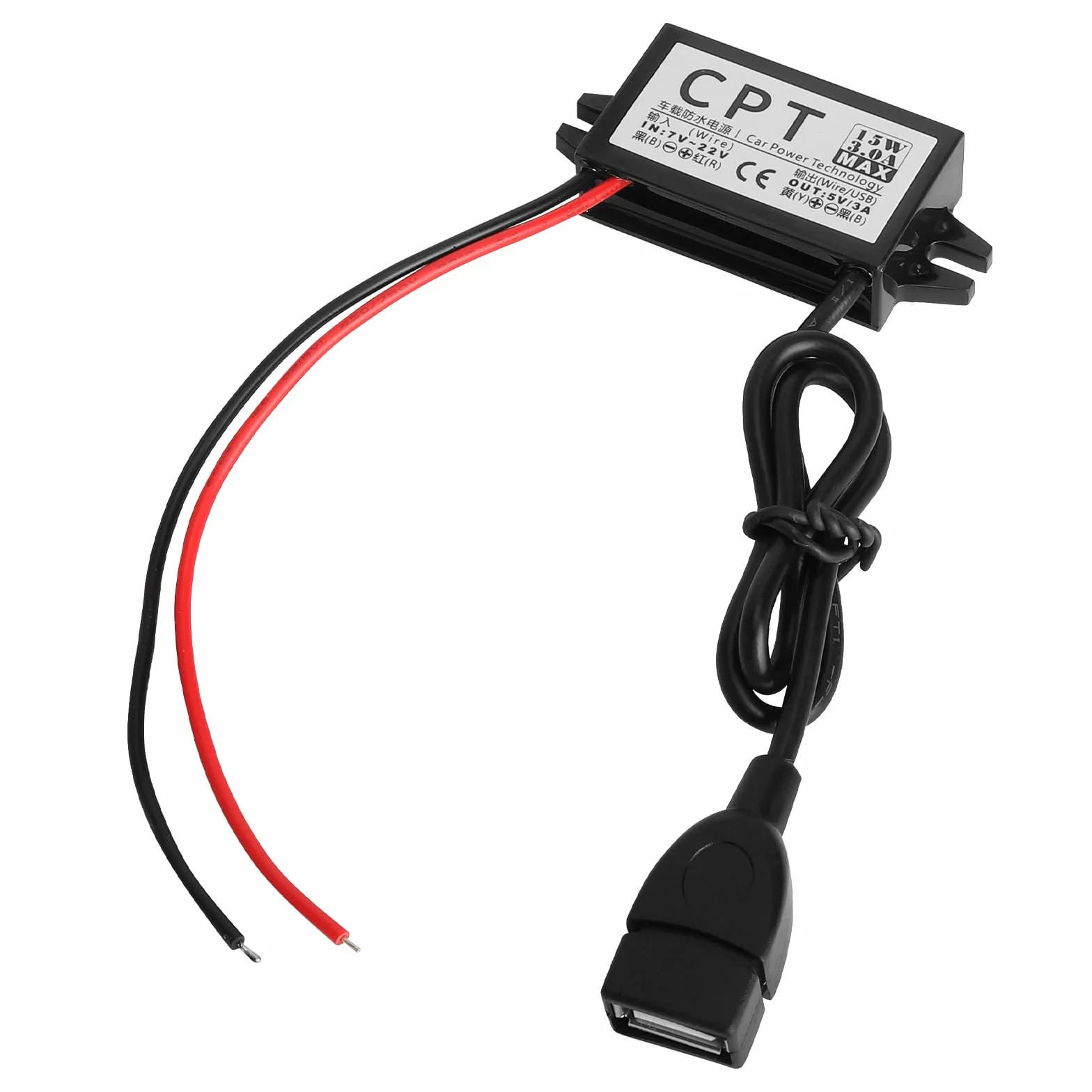 USB Adapter 12V na 5V Konwerter DC DC Buck Regulator Napięcia 7V-22V 3A 15W do Samochodu Motocykla GPS Monitoringu