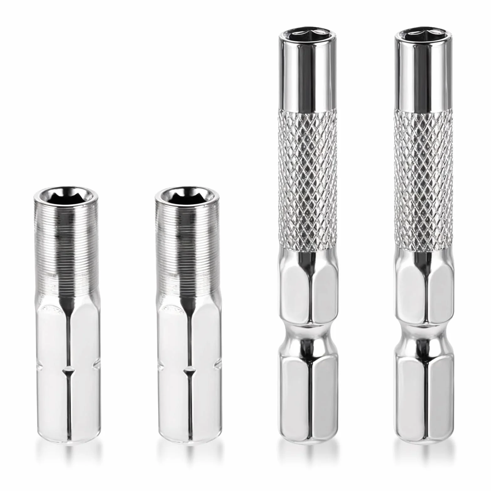 4 sztuki adaptera bitowego 1/4 do 4 mm, 2 sztuki magnetycznego adaptera 1/4 do 4 mm sześciokątnego i 2 sztuki uchwytu przedłużającego wiertła z mikro bitami do gniazd i precyzyjnych zestawów bitów