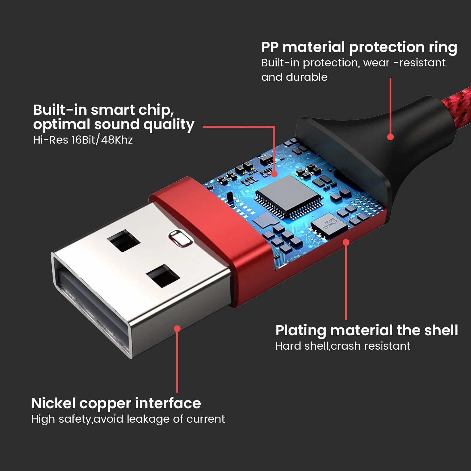 MOSWAG Adapter audio USB do 3,5 mm jack, zewnętrzna karta dźwiękowa USB-A