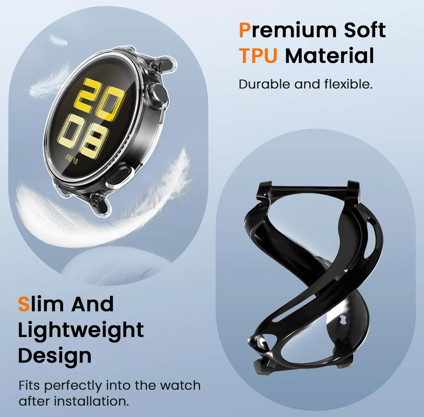 ivoler 3 sztuki etui ochronne TPU do Huawei Watch GT 5 41 mm, odporne na wstrząsy i zarysowania
