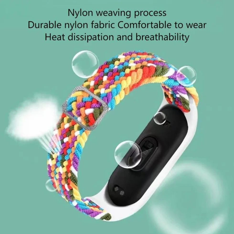 Pleciona bransoletka zastępcza do Xiaomi Mi Smart Band 8 Active / Redmi Band 2, nylonowy, elastyczny pasek