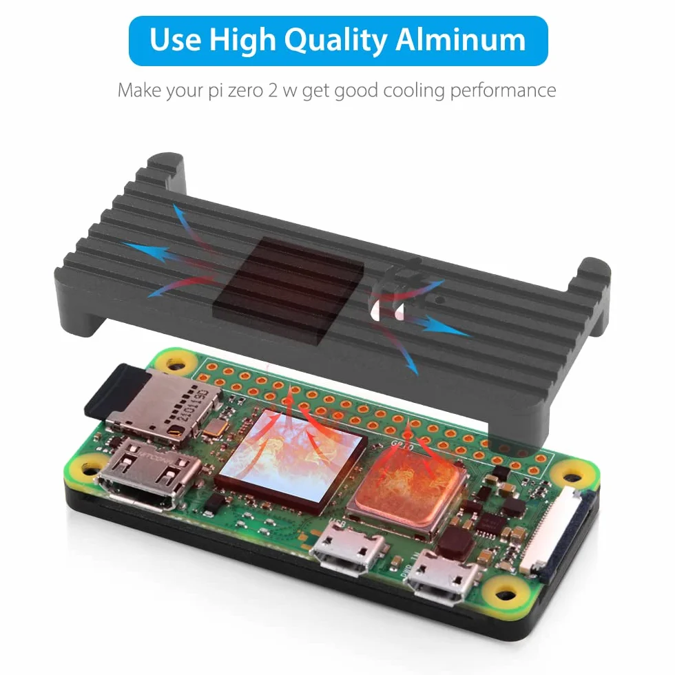 GeeekPi Zestaw obudowy dla Raspberry Pi Zero 2 W, z obudową Pi Zero,Część sieciowa, korpus chłodniczy,HUB USB,Nagłówek GPIO,Kabel OTG, Kabel do ON/Off przełącznika dla Pi Zero 2 W/Pi Zero W/Pi Zero
