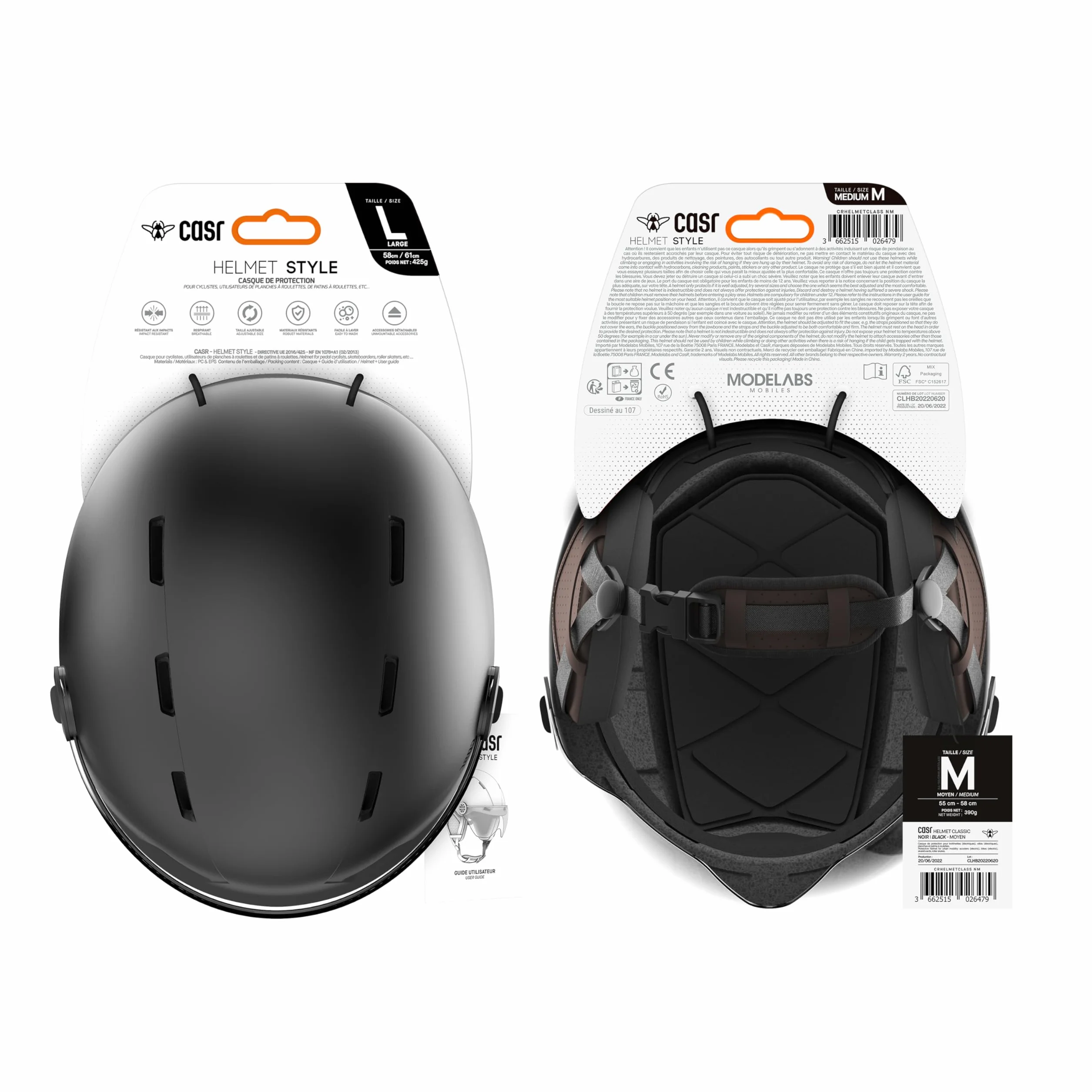 CASR Styl Miejski kask Lifestyle rower hulajnoga elektryczna przezroczysty daszek zdejmowane nauszniki