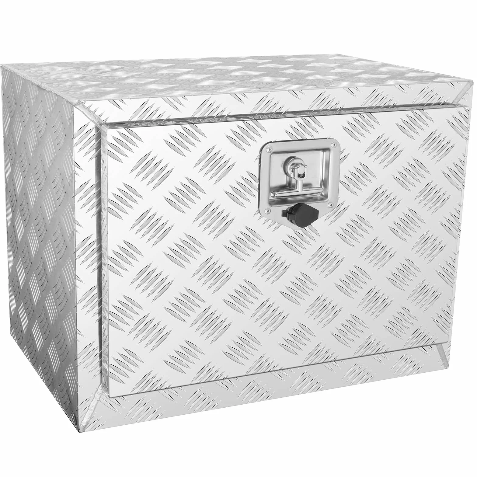 VEVOR Skrzynka do przechowywania podwozia, 61 x 35 x 40 cm, wytrzymała aluminiowa skrzynka narzędziowa z zamkiem i kluczami, wodoodporna skrzynka do przechowywania przyczep z zatrzaskiem w kształcie