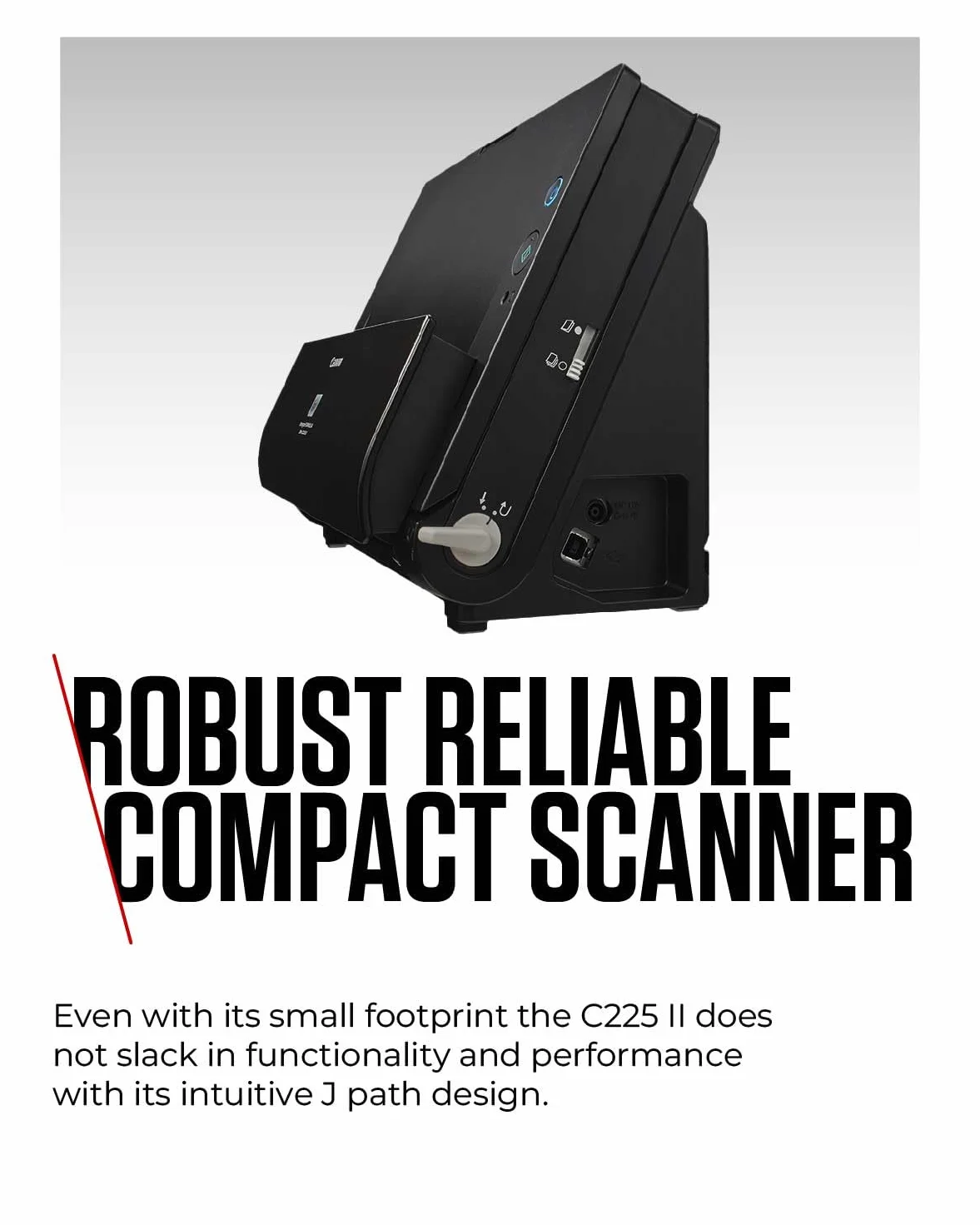 Canon imageFORMULA DR-C225 II skaner dokumentów duplex podajnik kolor 600 dpi 25 stron/min PDF OCR kompaktowy czarny