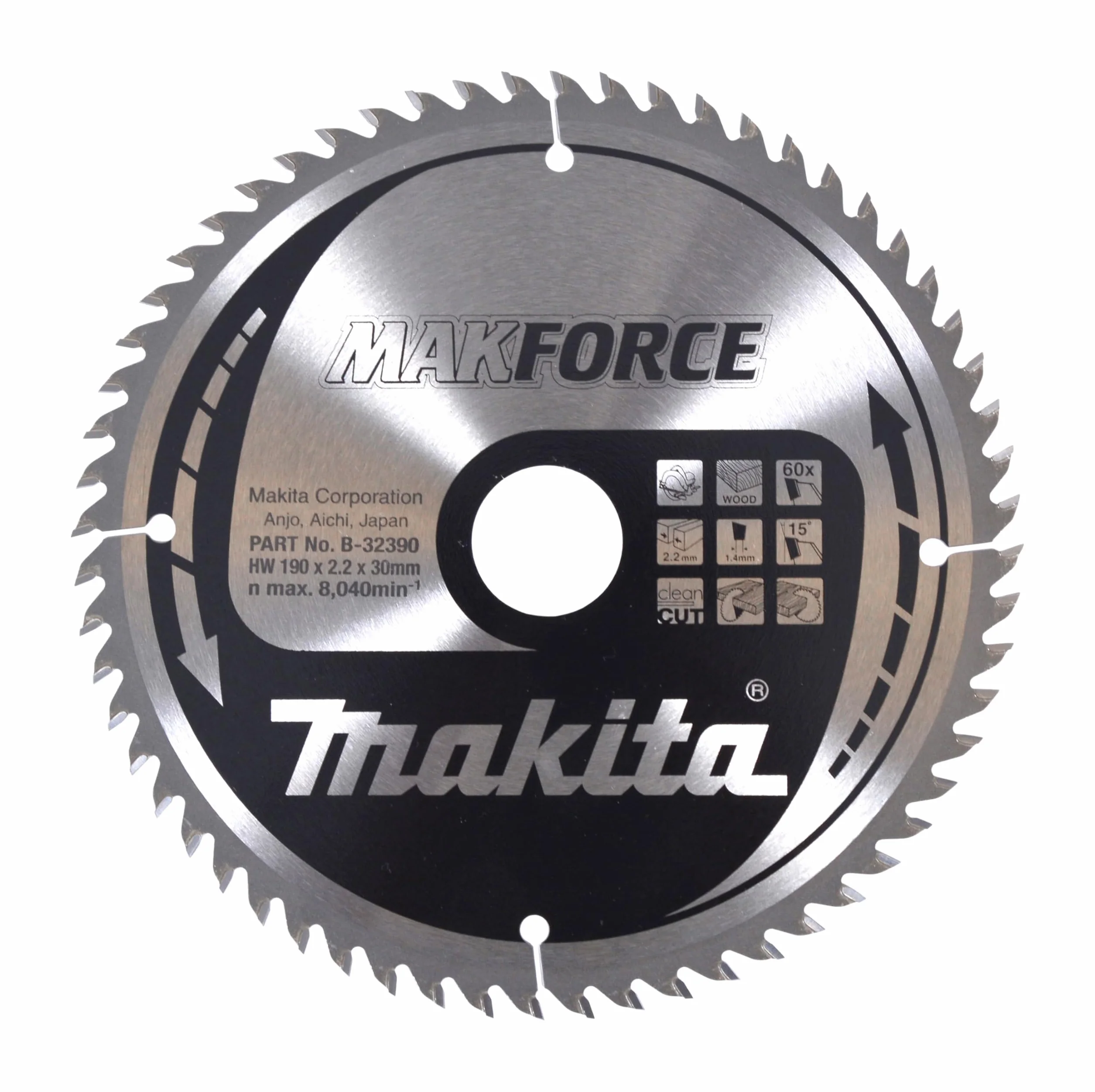 Makita B-32390 MAKFORCE brzeszczot 190 x 30 x 60Z, 190 mm x 30 mm