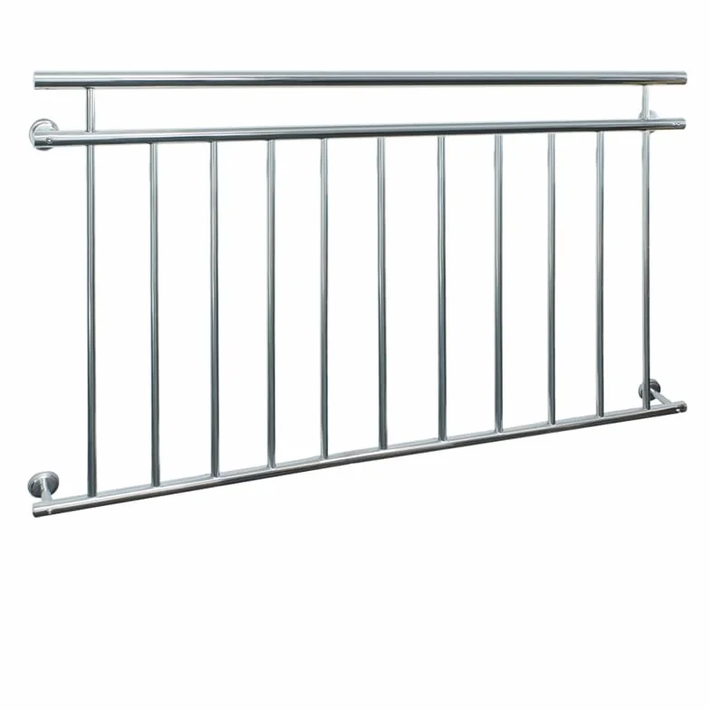 ECD Germany Balkon Francuski 156 X 90 Cm | Z 11 Pretami Wypelniajacymi | Blyszczacy | Stal Nierdzewna | Balustrada Balkonowa Kratka Okienna