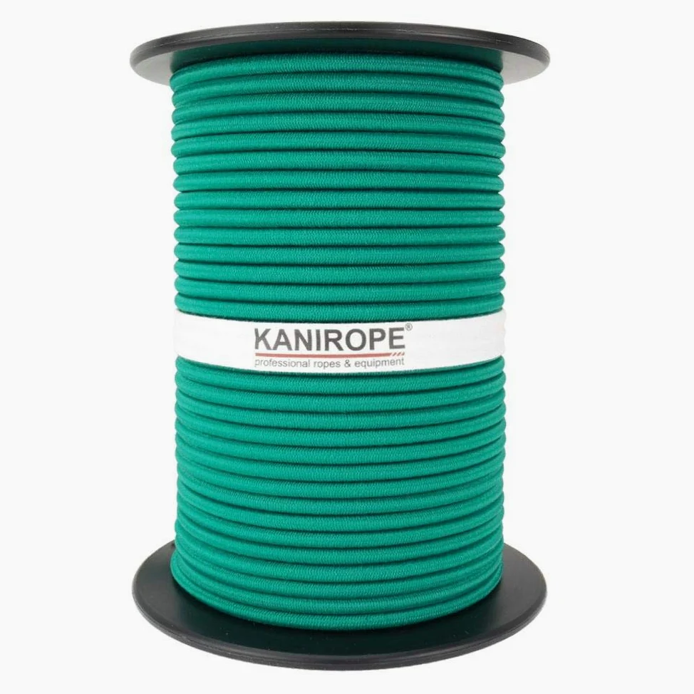 Kanirope® Linka gumowa MONOSPAN PE 6 mm 100 m zielona linka ekspanderowa napinacz lina napinająca plandeka