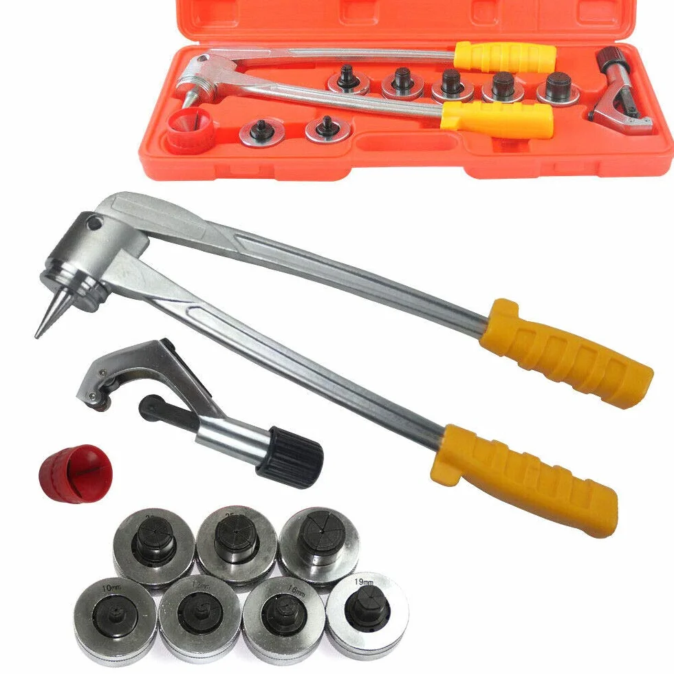 Expander, 11 szt. ręczny zestaw do nawijania rur z 7 głowicami do rozrzutu 10-28 mm, rura miedziana, szczypce przedłużające, do miedzi, aluminium i innych metali miękkich