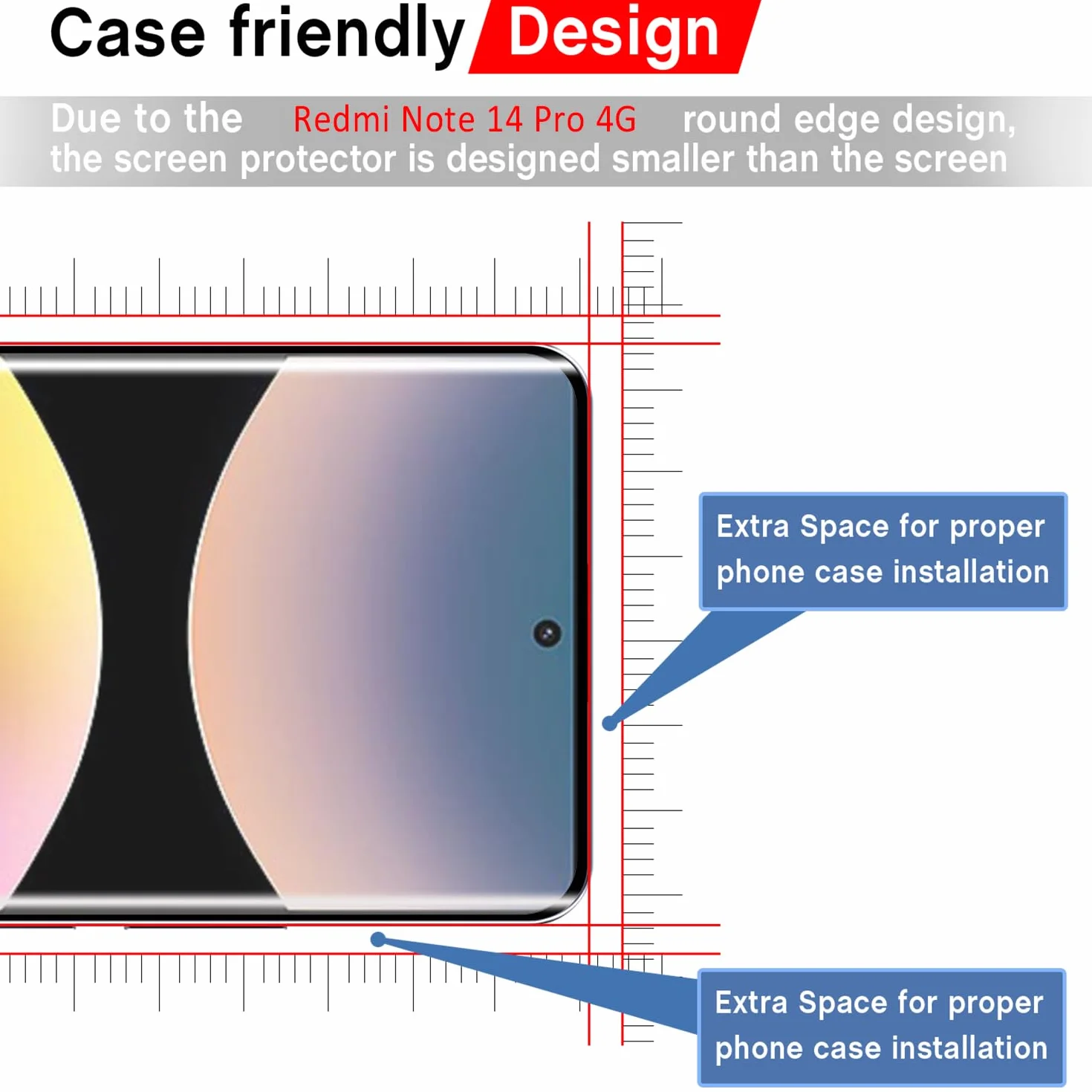 AOKUMA Xiaomi Redmi Note 14 Pro 4G / Poco M7 Pro/Poco F5 Pro 5G 3D szkło pancerne 3D, szkło kompatybilne z Redmi Note 14 Pro, wysokiej jakości folia szklana 3D o twardości 9H, 2 sztuki, odporna na