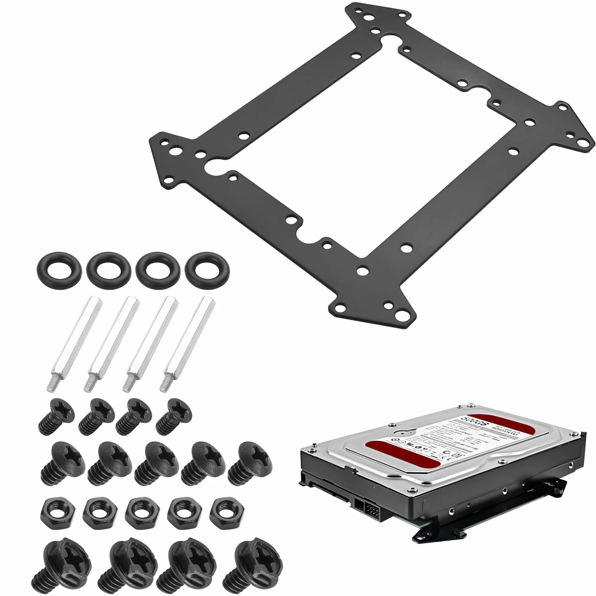 Metalowy uchwyt na dysk twardy HDD/SSD 2,5/3,5 cala do wentylatorów 8/12 cm