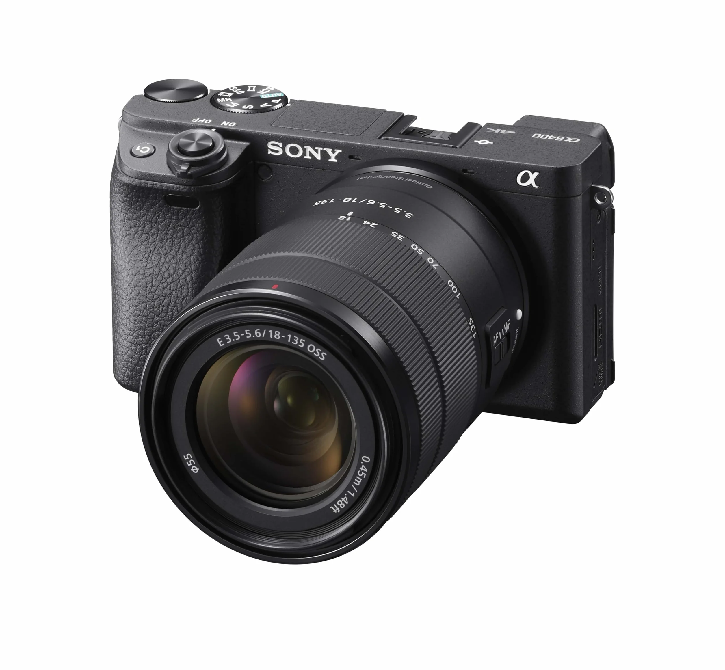 Sony Alpha 6400 bezlusterkowy aparat APS-C z obiektywem 18–135 mm (24,2 MP, Eye AF, wideo 4K, szybki AF 0,02 s – idealny do vlogów, podróży i tworzenia treści)