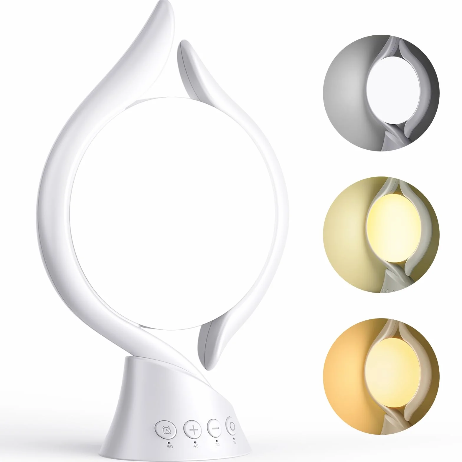 KICLBD Lampa do światła dziennego, lampa do terapii światłem dziennym 10000 Lux 3 kolory światło, 4 timery, 5 regulowanych intensywności światła i funkcja pamięci, lampa solarna bez promieniowania UV