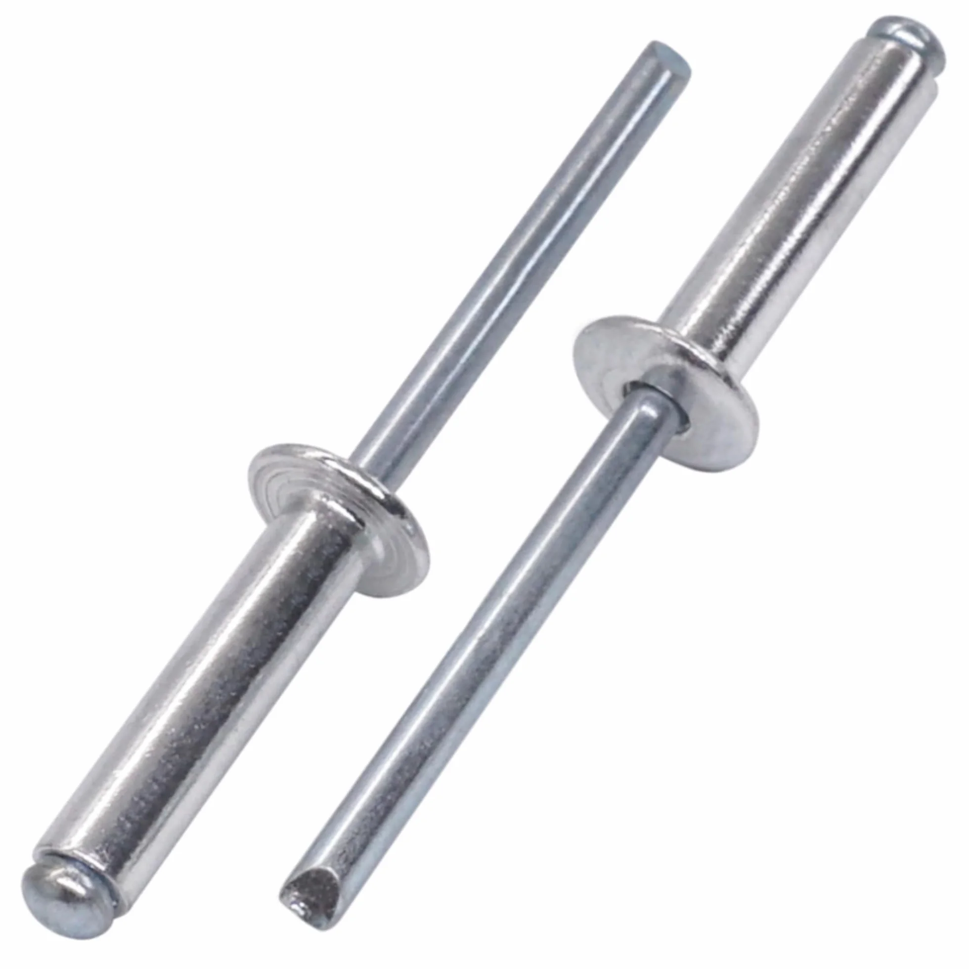 SKIR'CO (60 szt.) Nity zrywalne ze stali ocynkowanej 4,8 x 26 mm, trzpień stalowy, nity zatrzaskowe, głowica kopułowa, nity DIN 7337