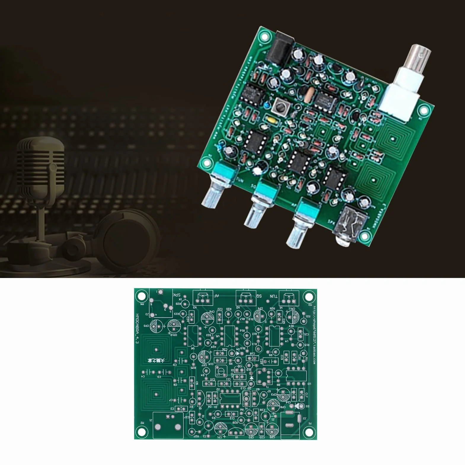 Zestaw Odbiornika Radiowego DIY Airband, Sygnał AM, Zielona Płytka PCB, Połączenia Samolot-Wieża