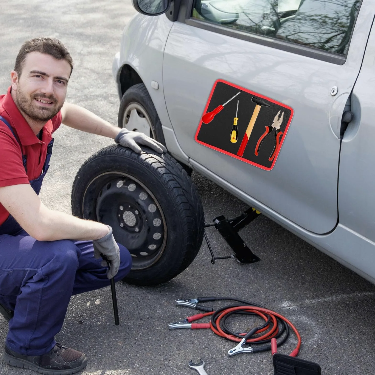 Magnetyczna Mata Na Narzędzia Dla Mechaników 3 Sztuki Maty na Narzędzia z | Wytrzymały Uchwyt na Części Do Domu, Garażu, Budowy, Naprawy Samochodów, Dla Mechaników, Elektryków