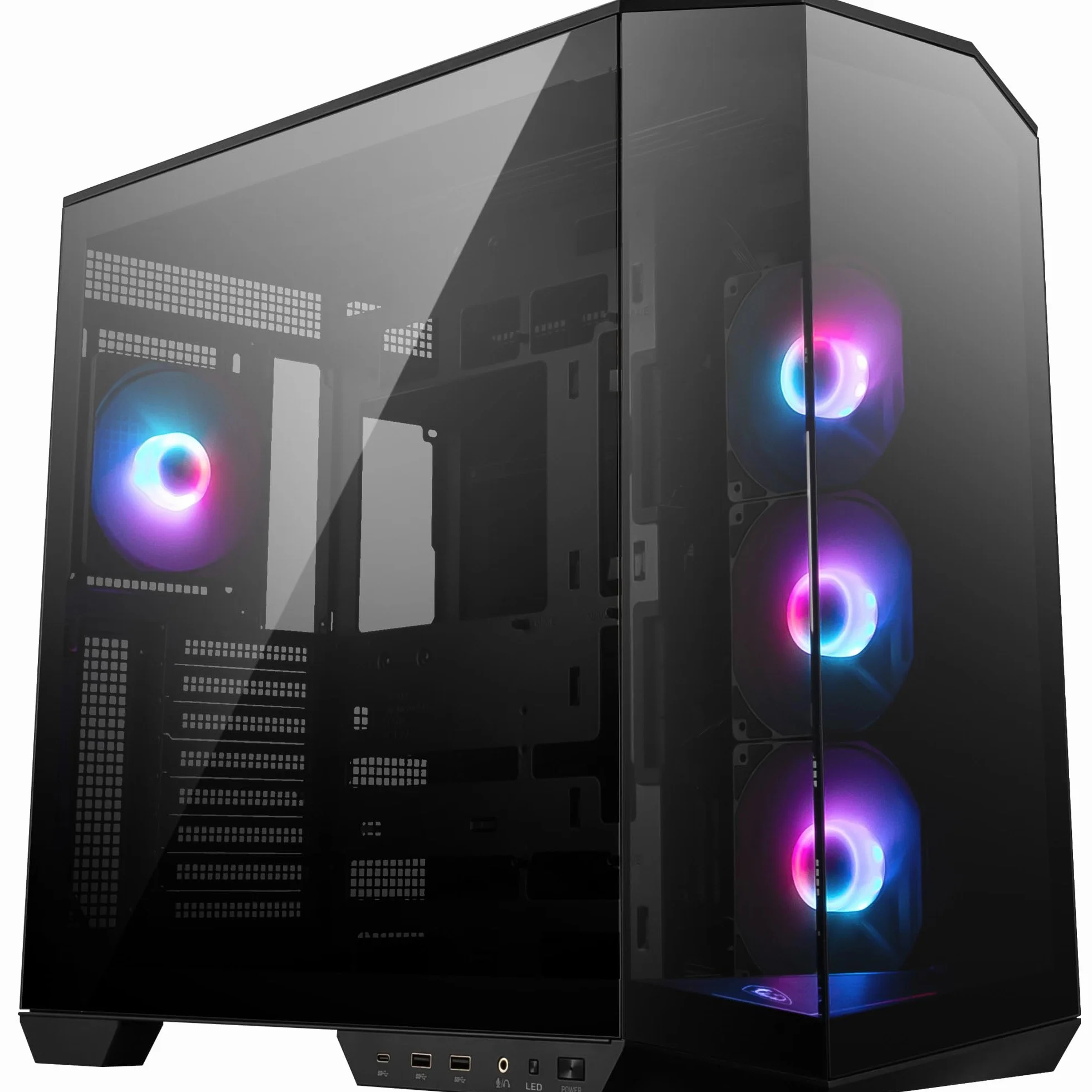 MSI MAG PANO 100R PZ obudowa ATX, USB typu C 20 Gb/s, pionowy wspornik GPU