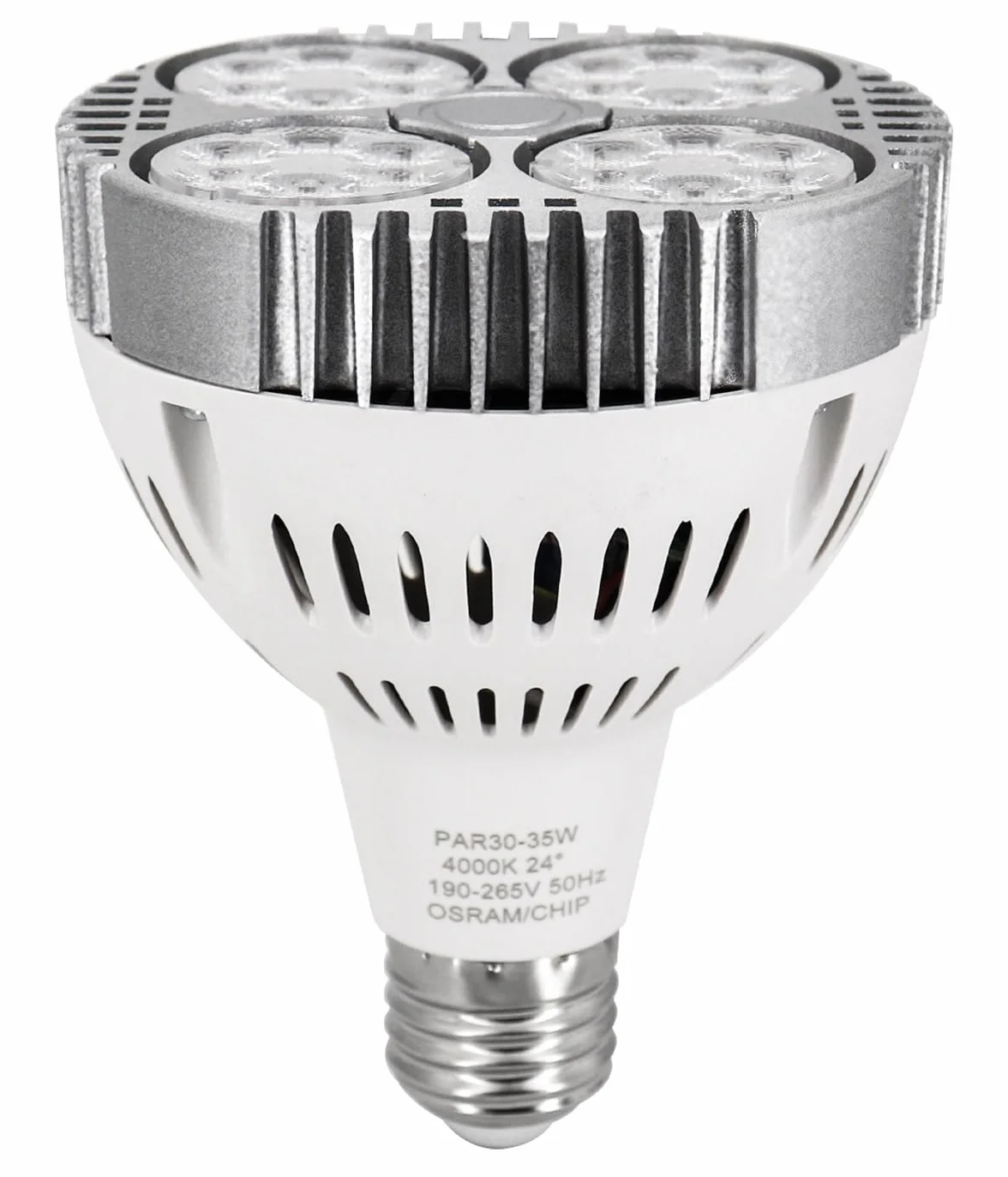 Super jasna żarówka LED PAR30 35 W, reflektor szynowy E27 z wentylatorem do oświetlenia wpuszczanego, 1 opakowanie(4000K Natural White)